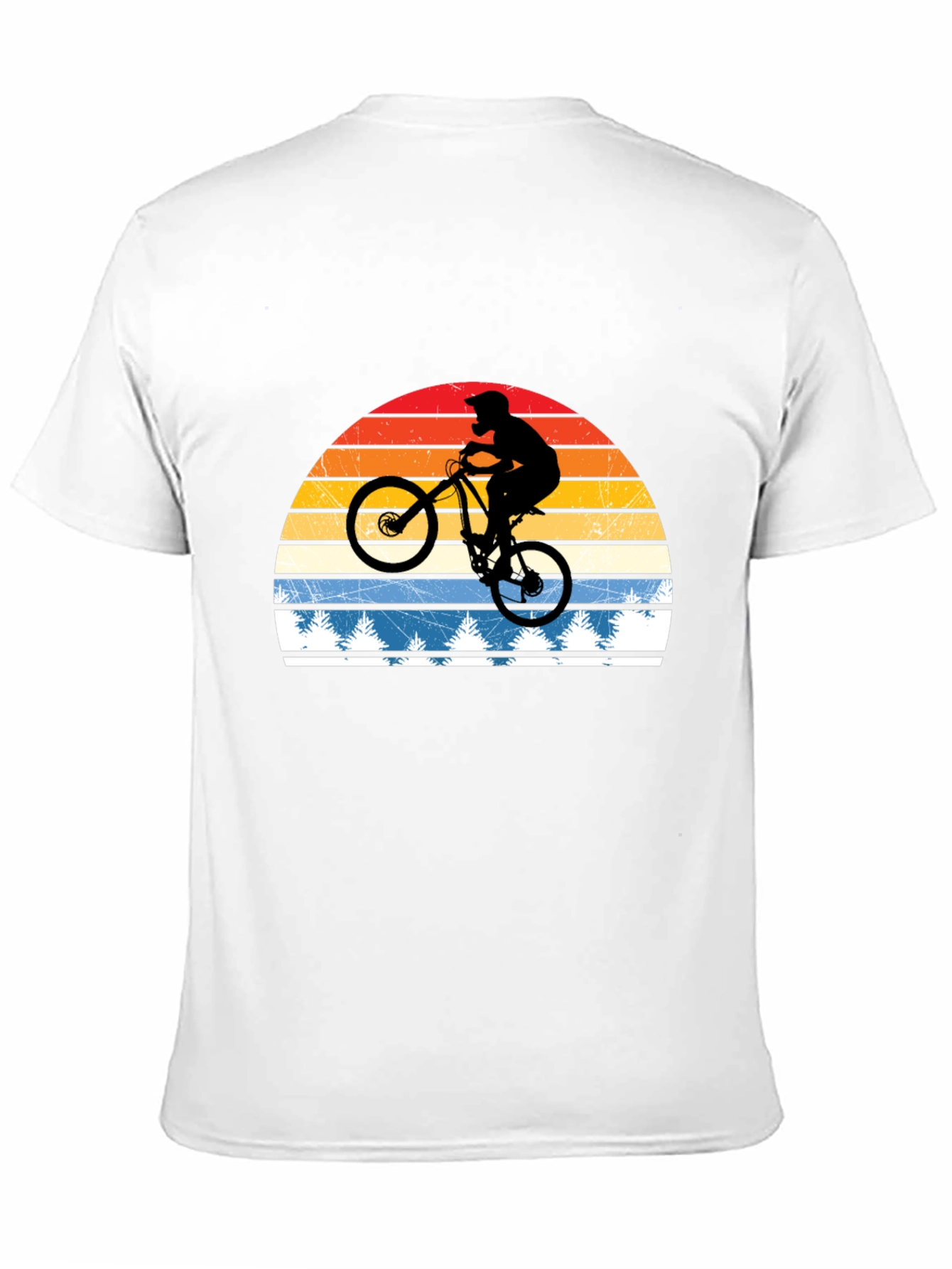 Black Mountain Bike Retro Sunset T-Shirt view 11