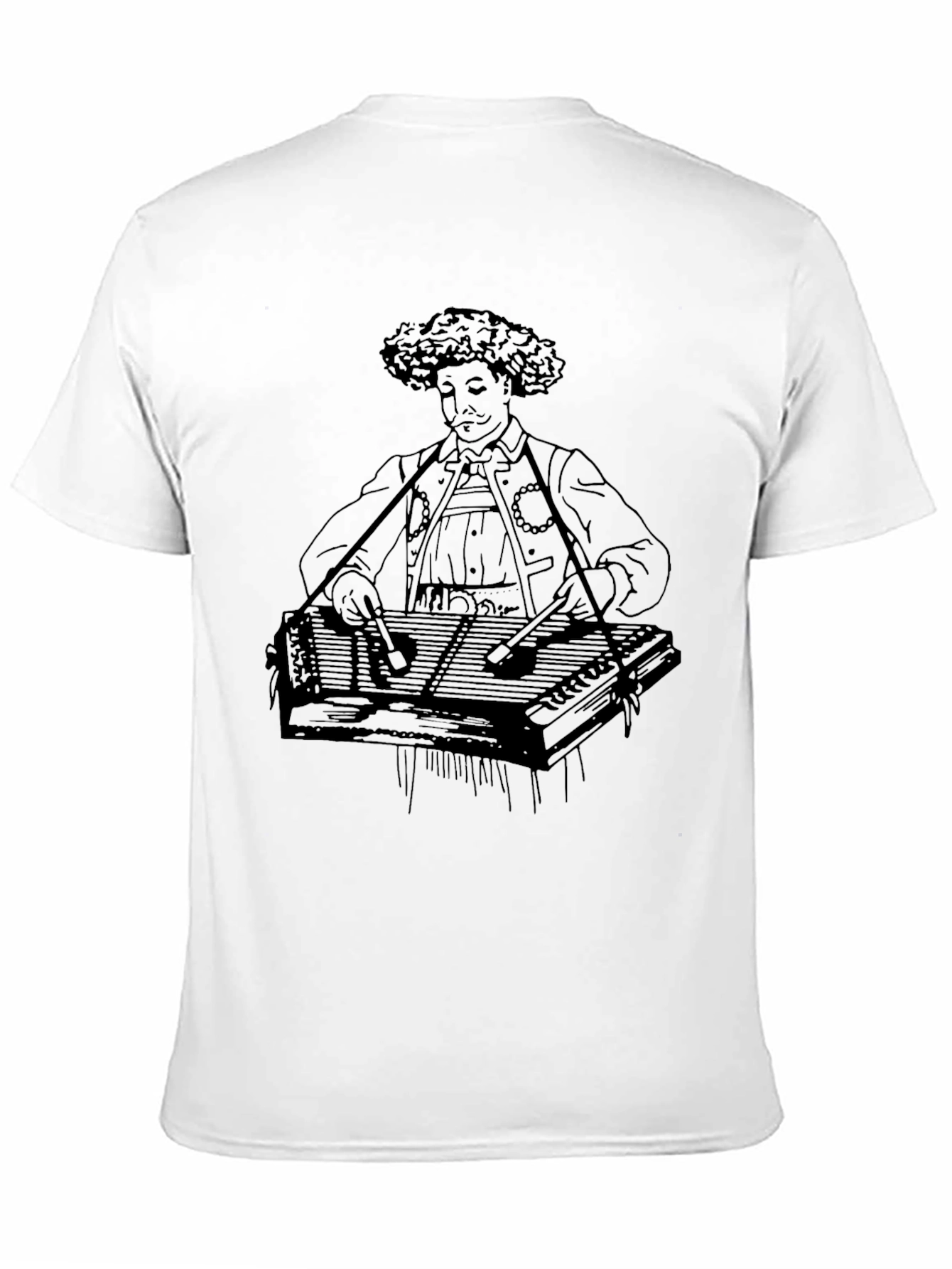 Black Vintage Dulcimer Player Graphic T-Shirt view 11