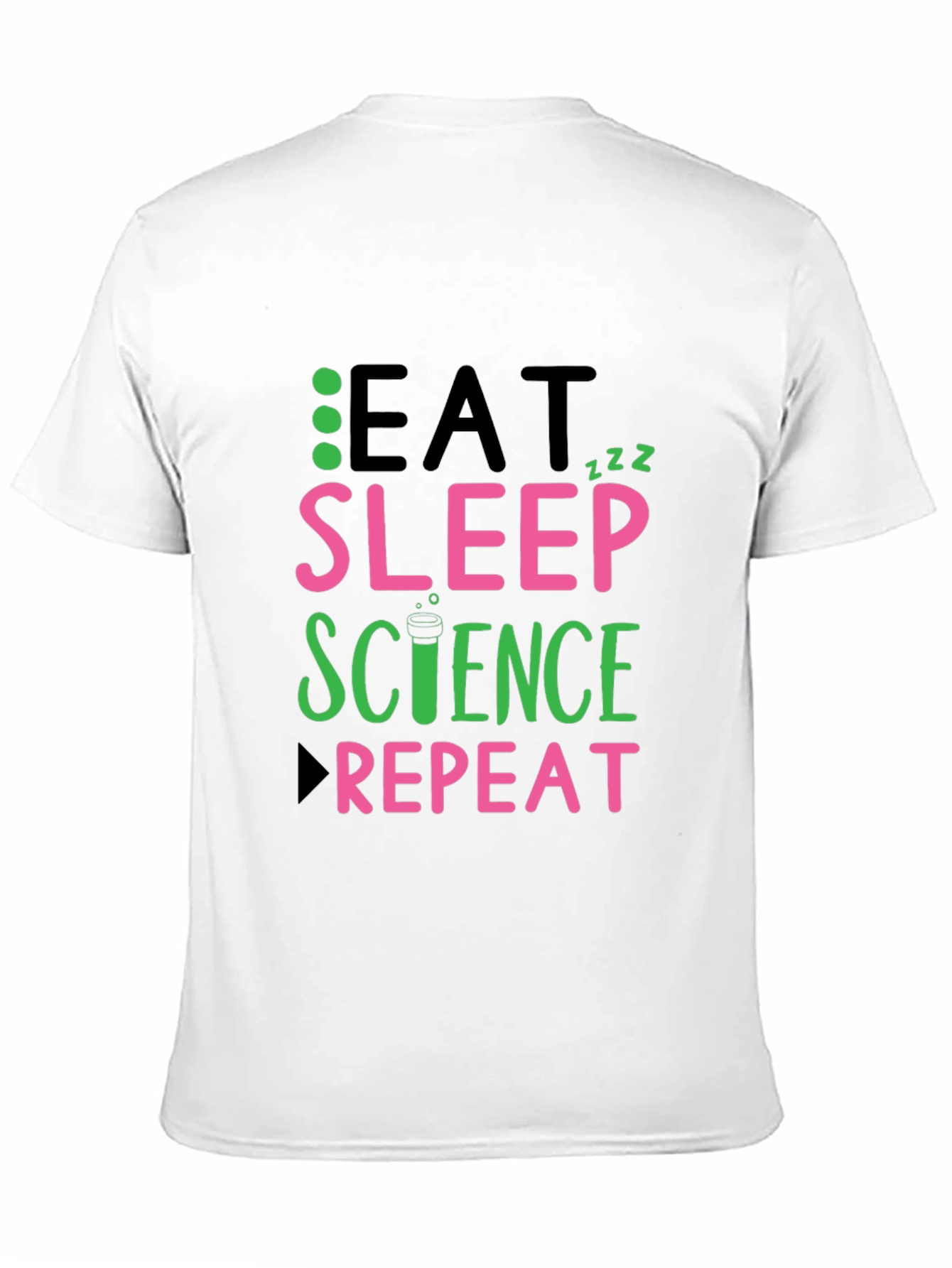 Black Eat Sleep Science Repeat Black T-Shirt view 11