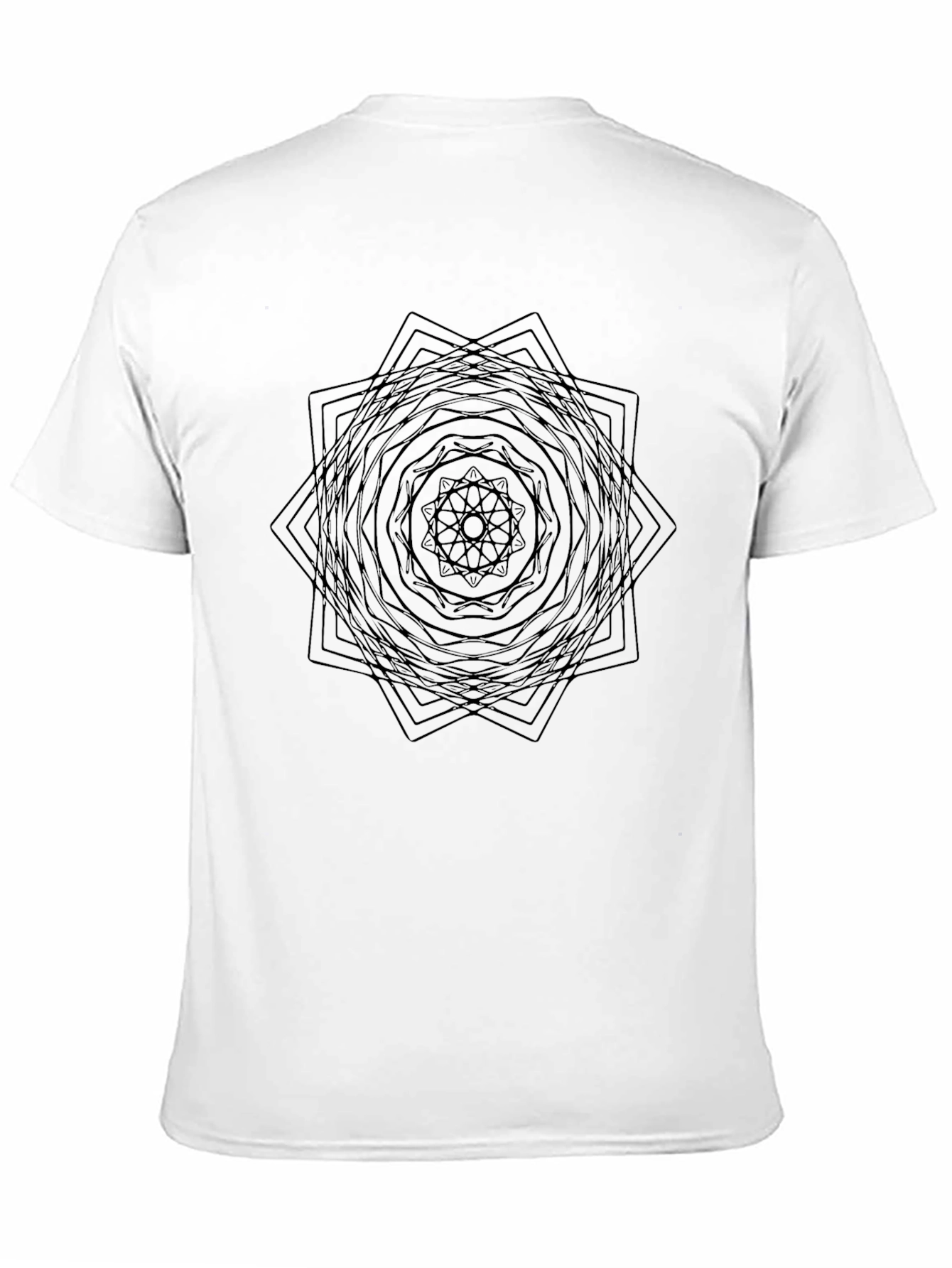 Black Geometric Mandala Graphic Black T-Shirt view 11