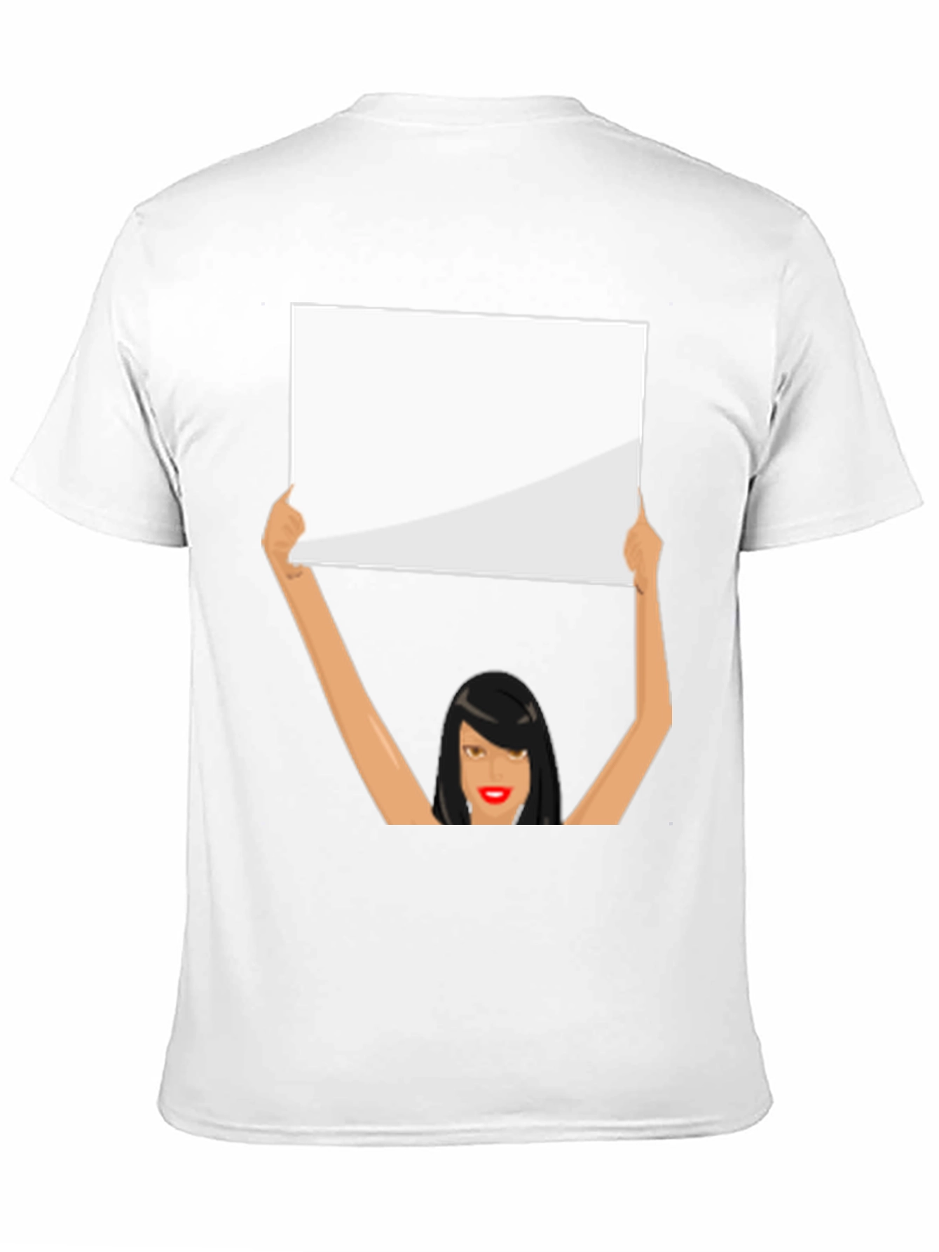 Black Novelty Graphic Tee: Woman Holding Sign view 11