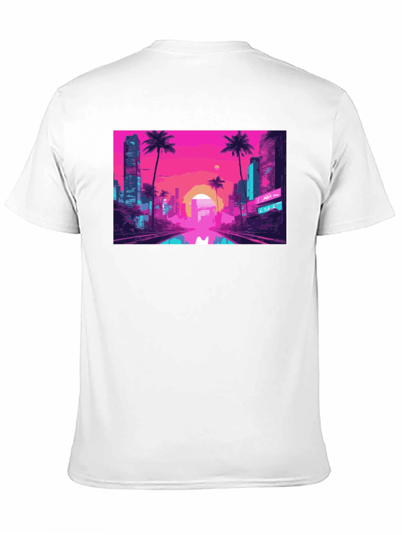 Black Vaporwave City T-Shirt - Retro Aesthetic Tee view 11