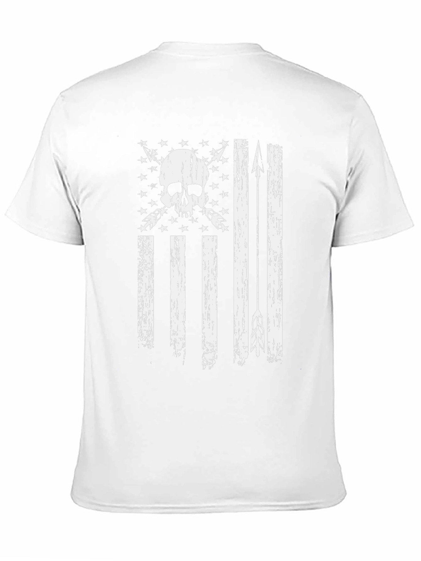 Black American Flag Skull & Arrows Graphic Tee view 11