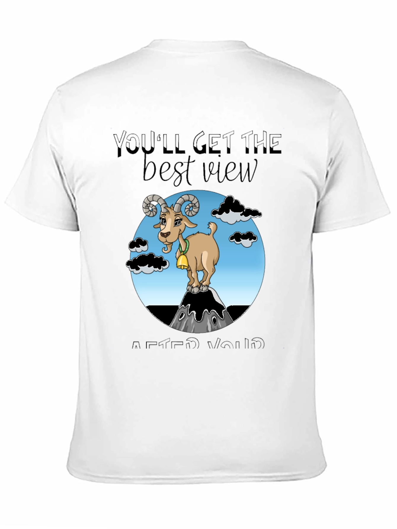 Black Motivational Goat Tee: Best View After You Climb view 11