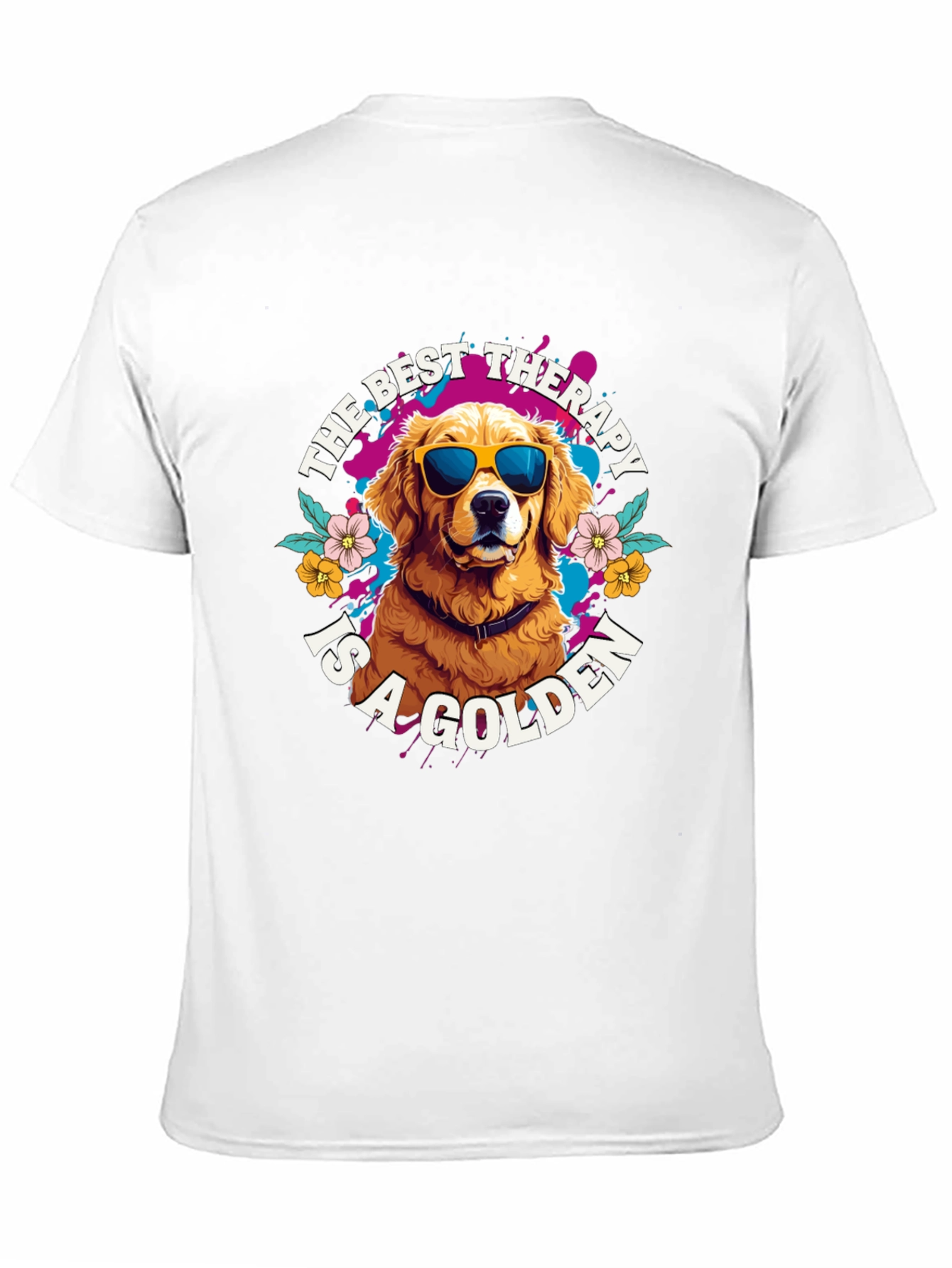 Black Golden Retriever Therapy T-Shirt view 11
