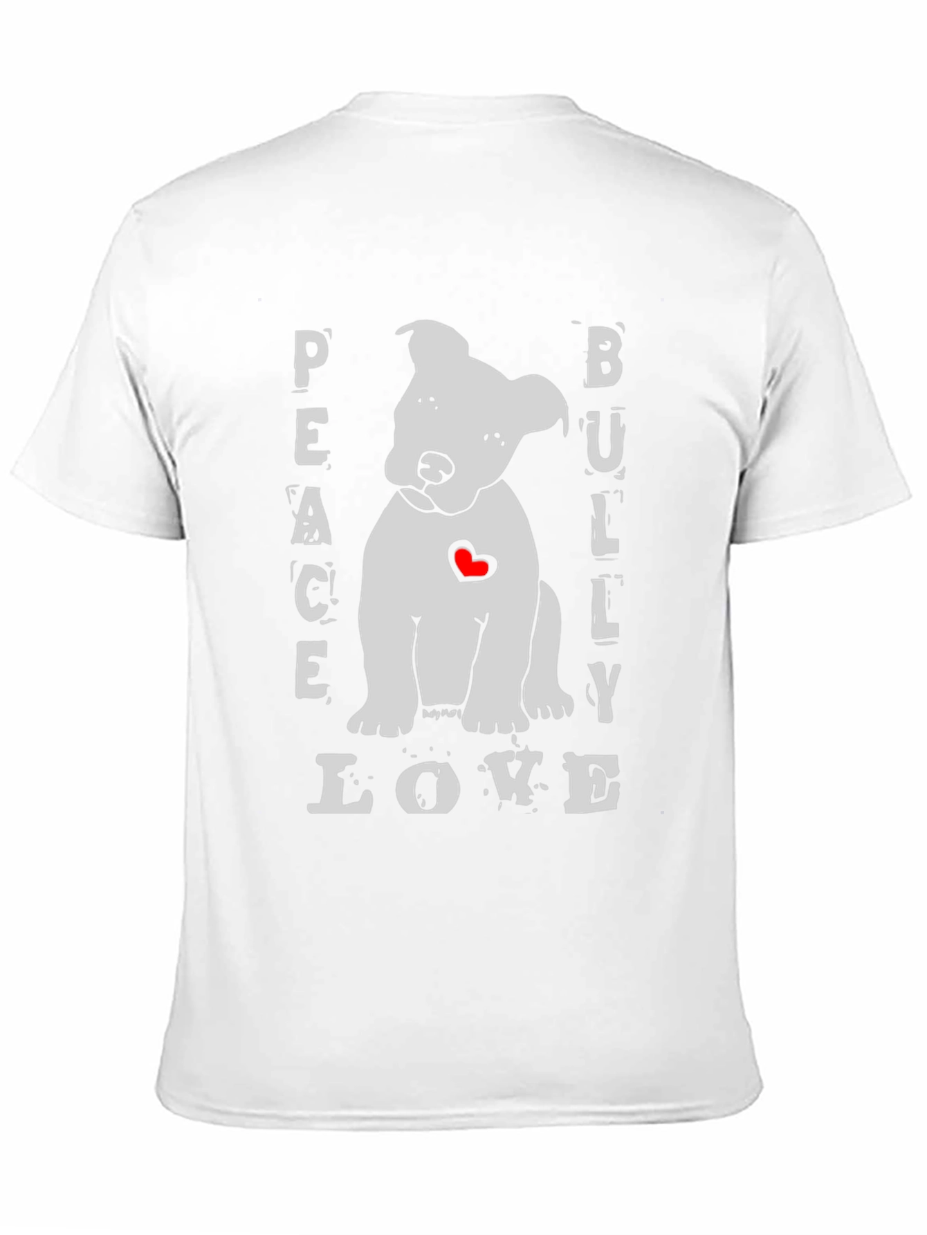 Black Peace Bully Love T-Shirt - Cute Dog Design view 11