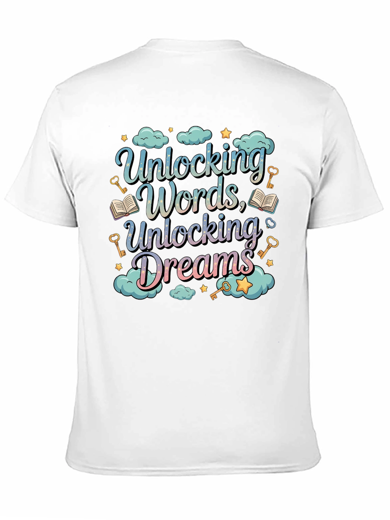 Black Unlocking Words Dreams Graphic Tee - Unisex view 11