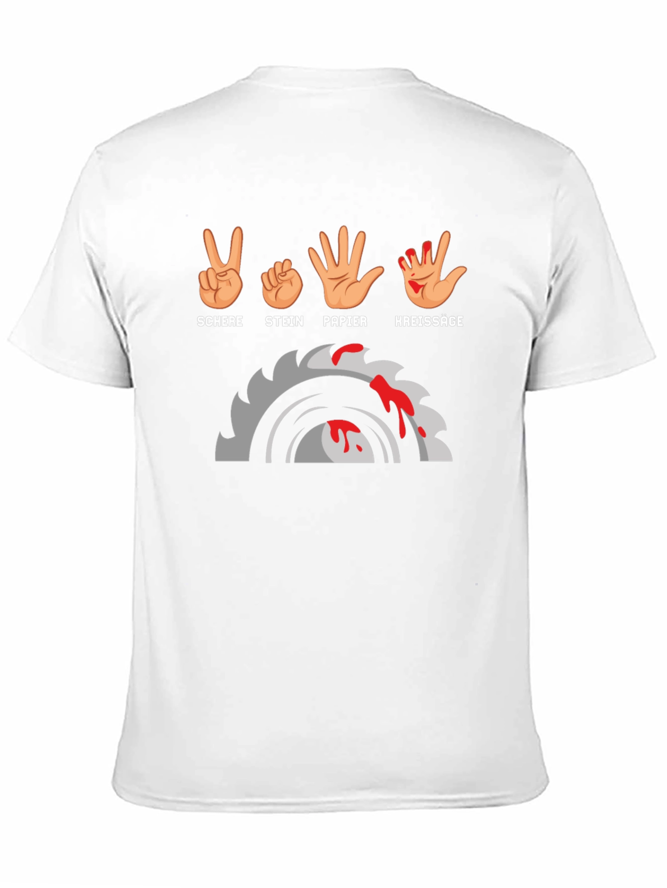 Black Schere Stein Papier Kreissäge Graphic Tee view 11