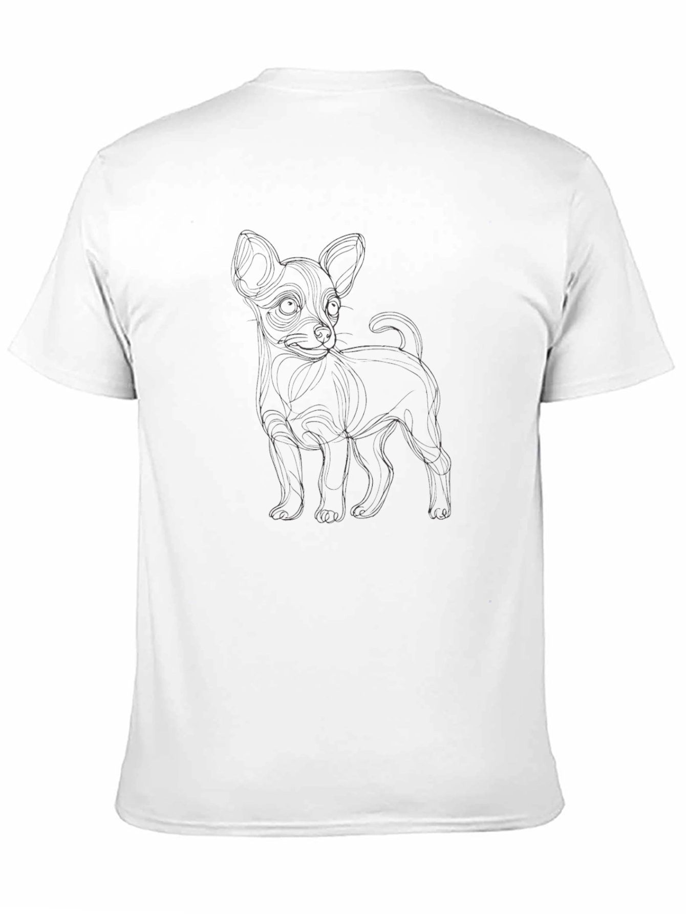 Black Black Chihuahua Outline Tee view 11