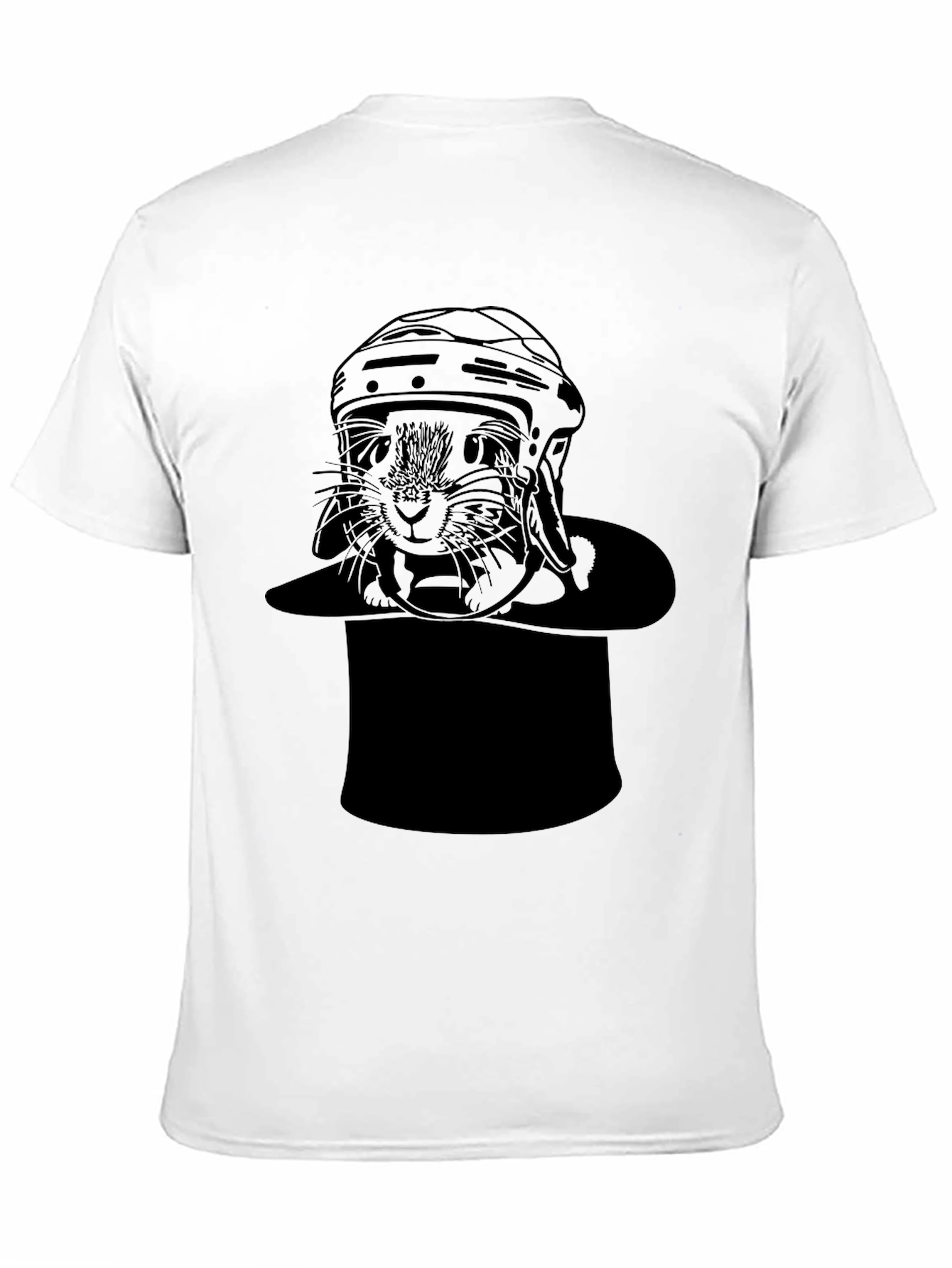 Black Cat Hockey Player Black T-Shirt view 11