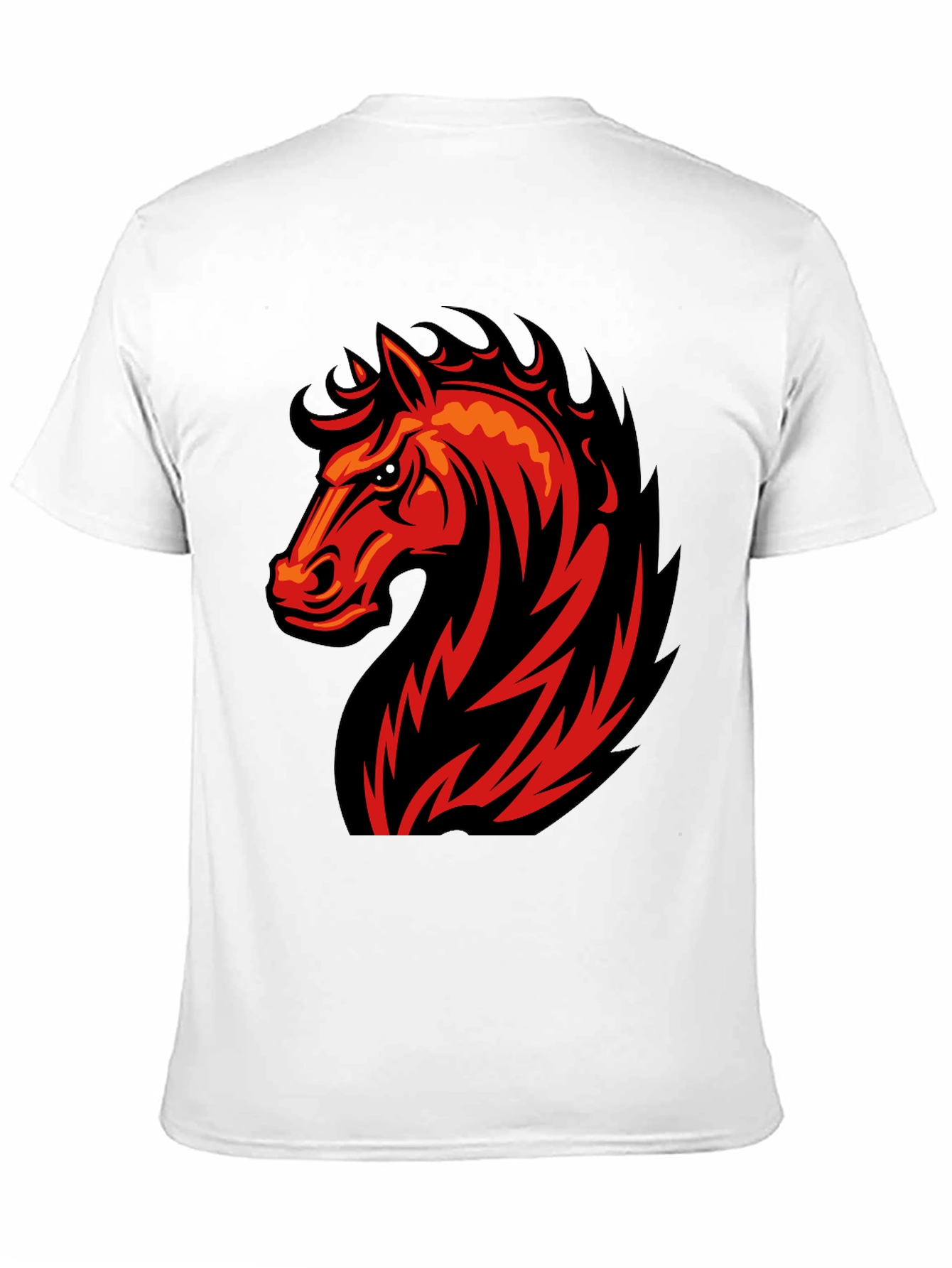 Black Black T-Shirt with Fiery Horse Graphic view 11