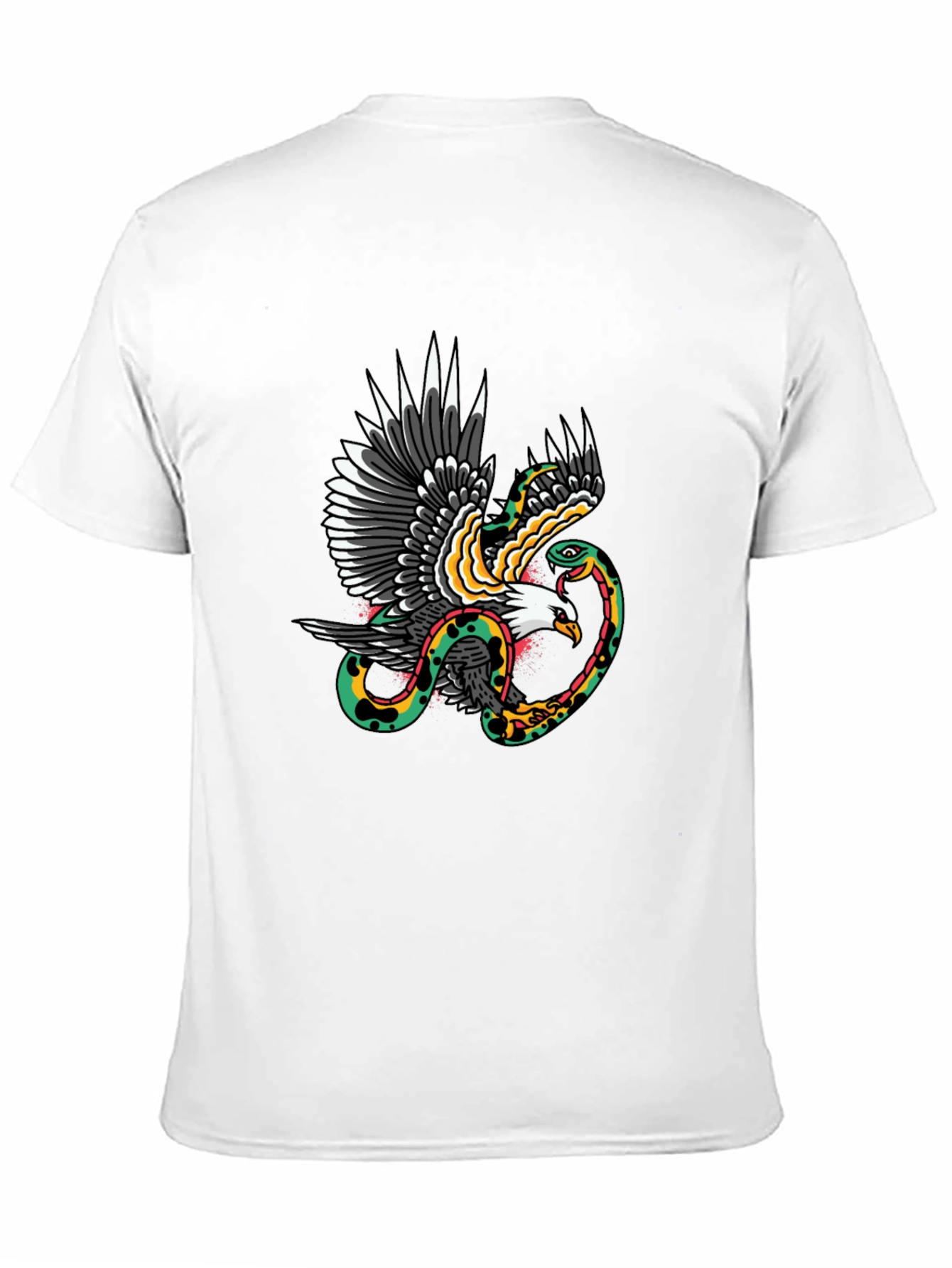 Black Eagle & Snake Graphic Print Black T-Shirt view 11