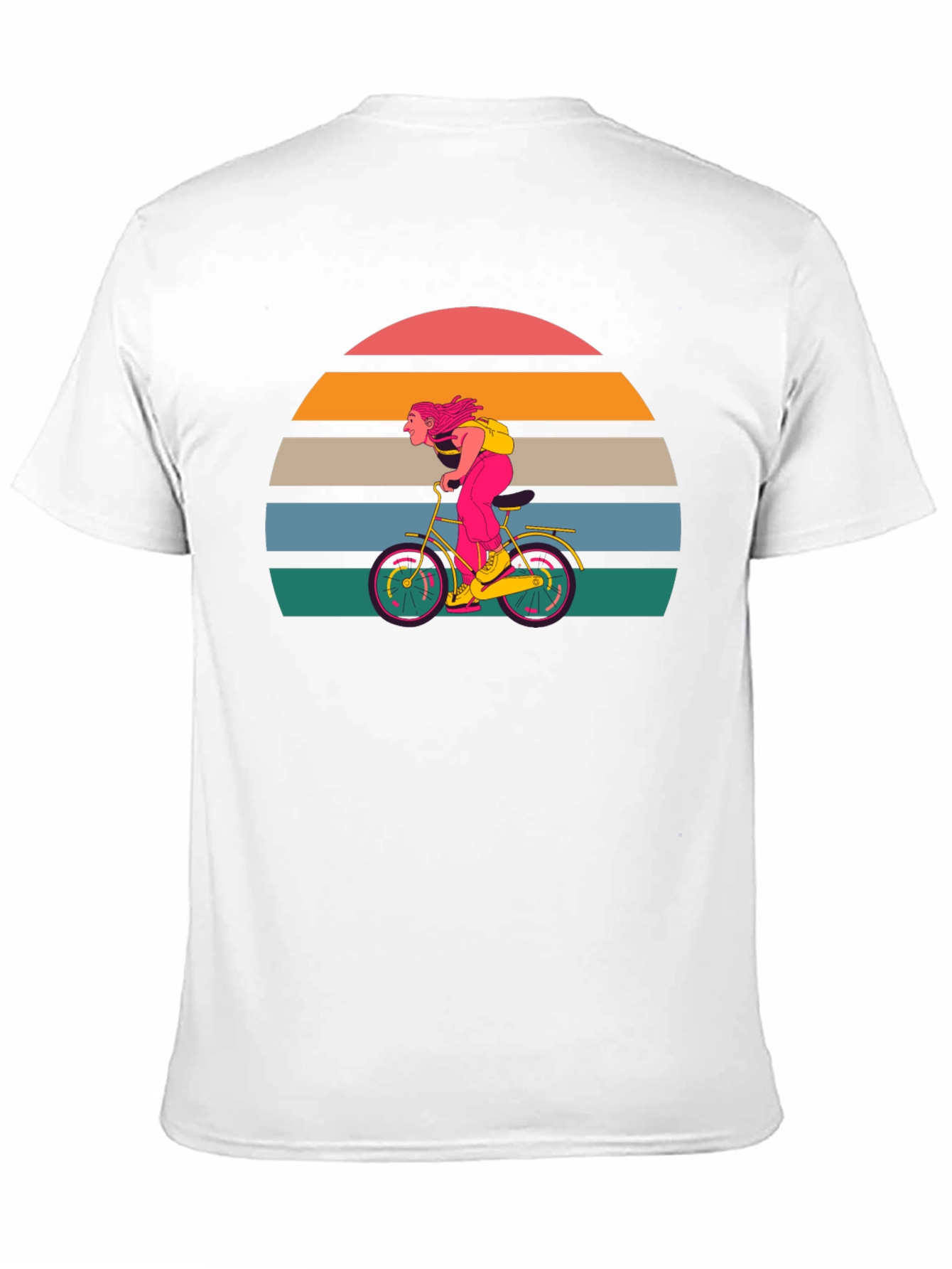 Black Retro Sunset Cyclist T-Shirt - Black view 11