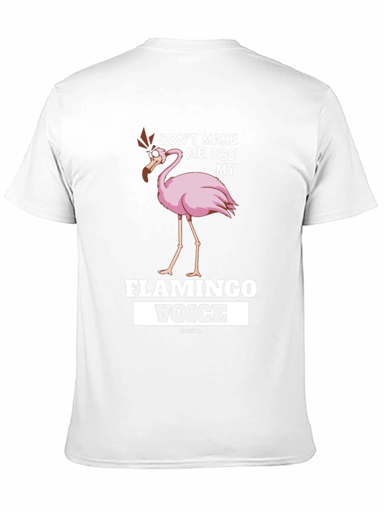 Black Funny Flamingo T-Shirt: Don't Make Me Use My Flamingo Voice view 11
