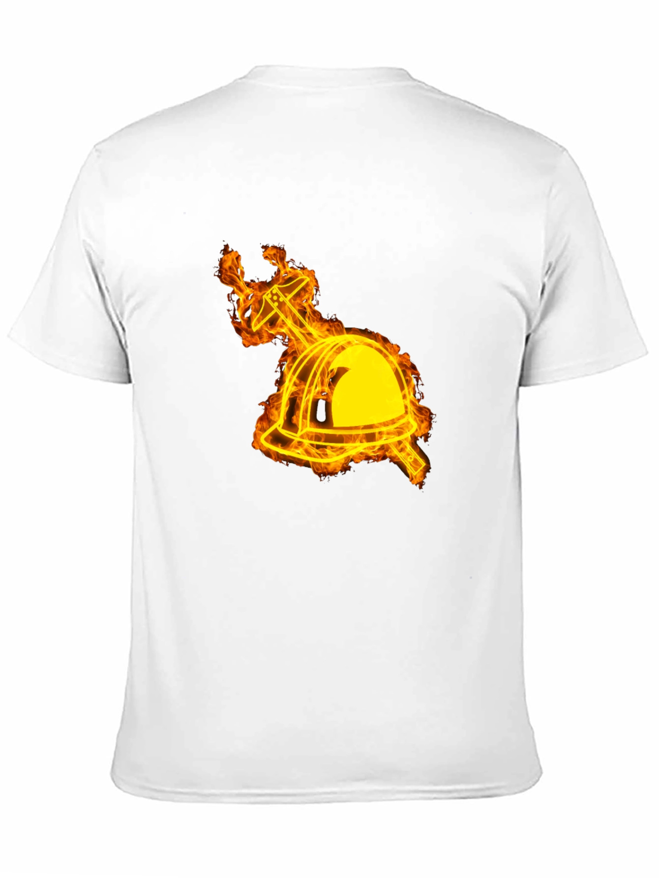 Black Flaming Firefighter Helmet Graphic Tee view 11