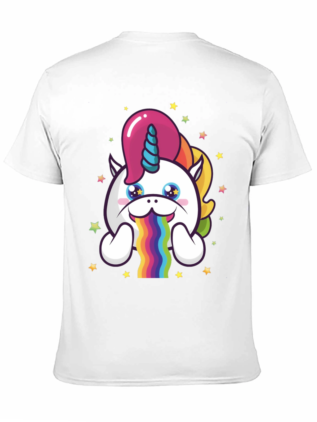 Black Unicorn Rainbow Puke Graphic Tee view 11