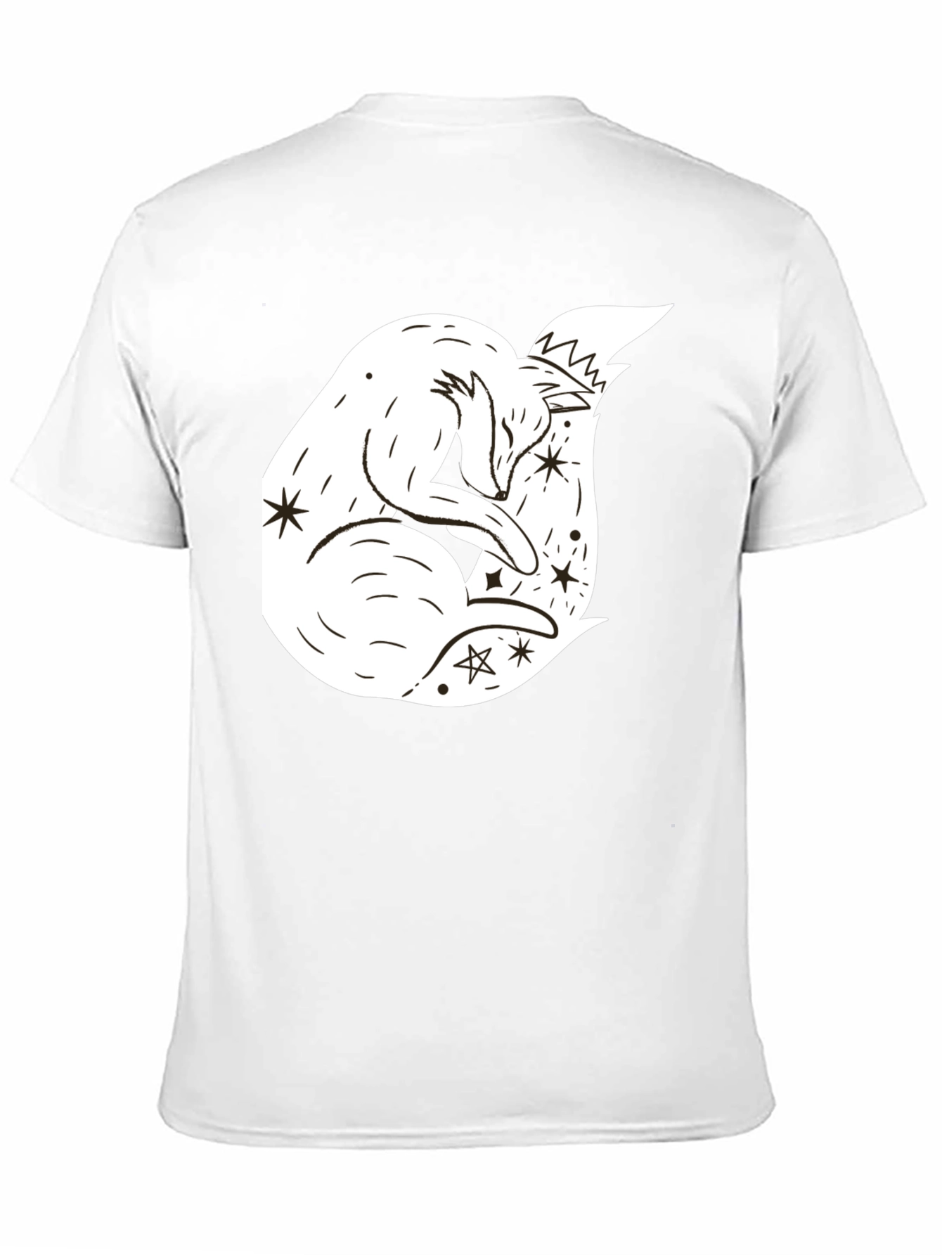 Black Dreamy Fox Graphic Tee - Black Unisex T-Shirt view 11