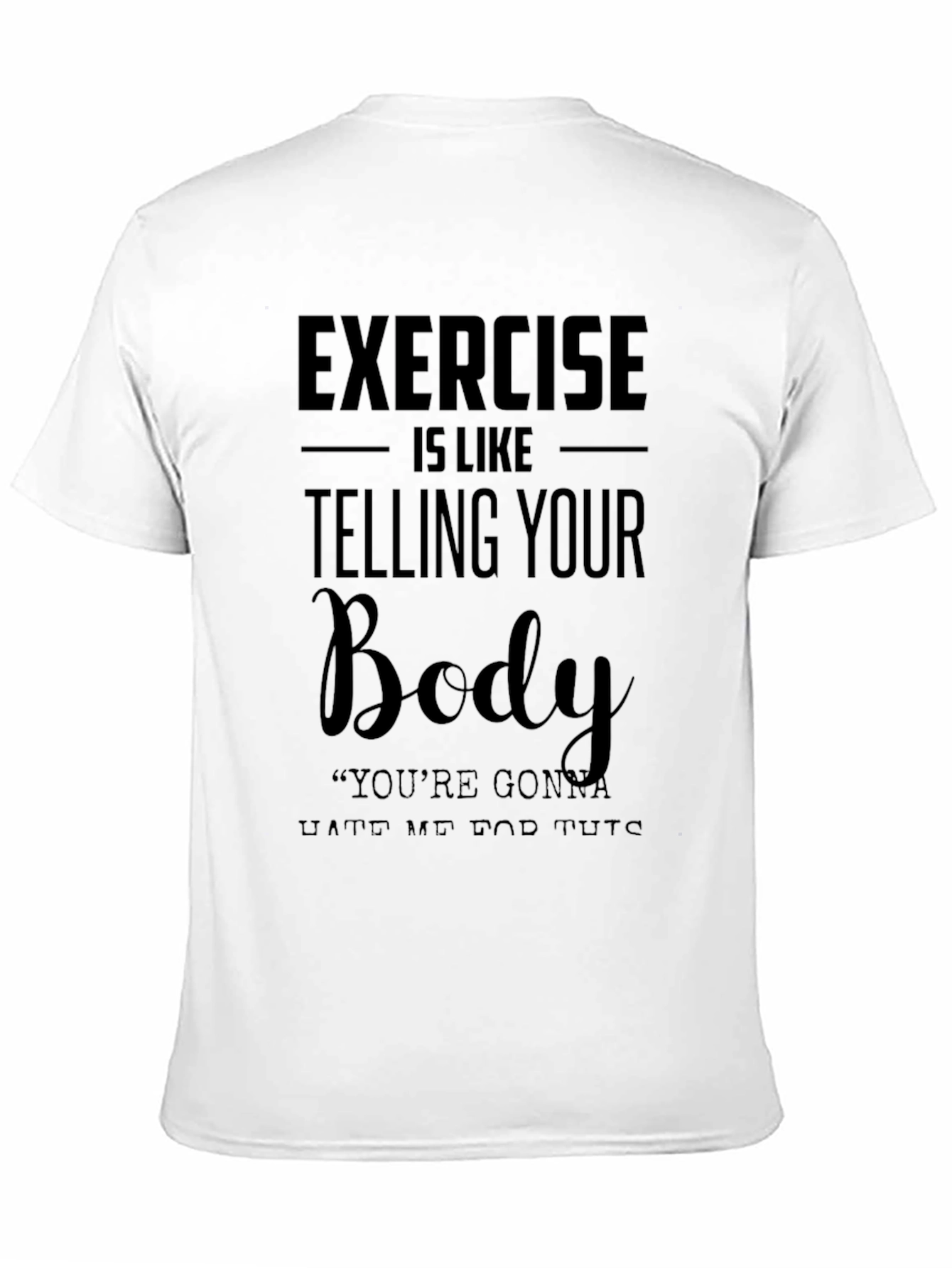 Black Exercise Body Humor Graphic T-Shirt view 11