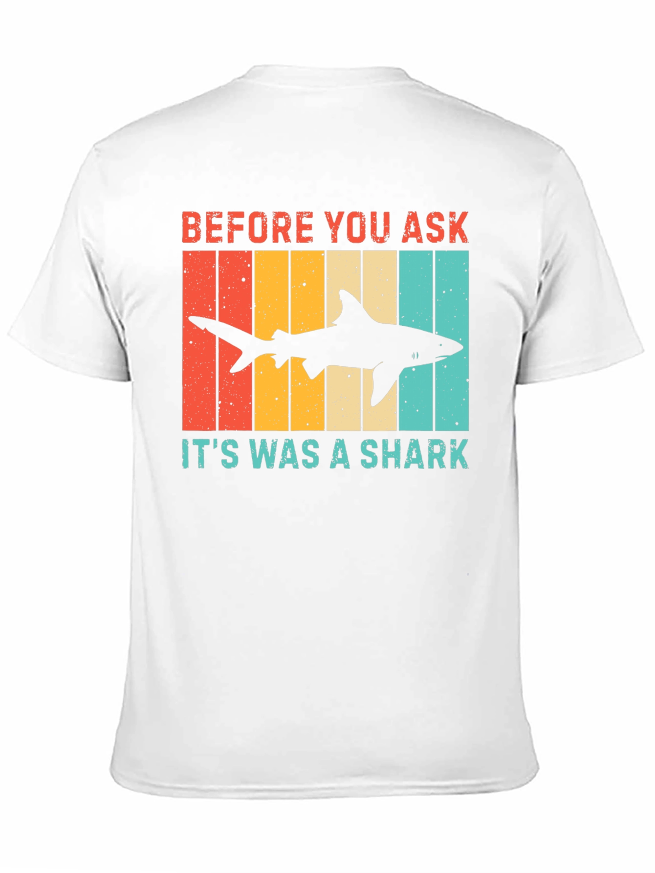 Black Retro Shark T-Shirt - Before You Ask Funny Tee view 11