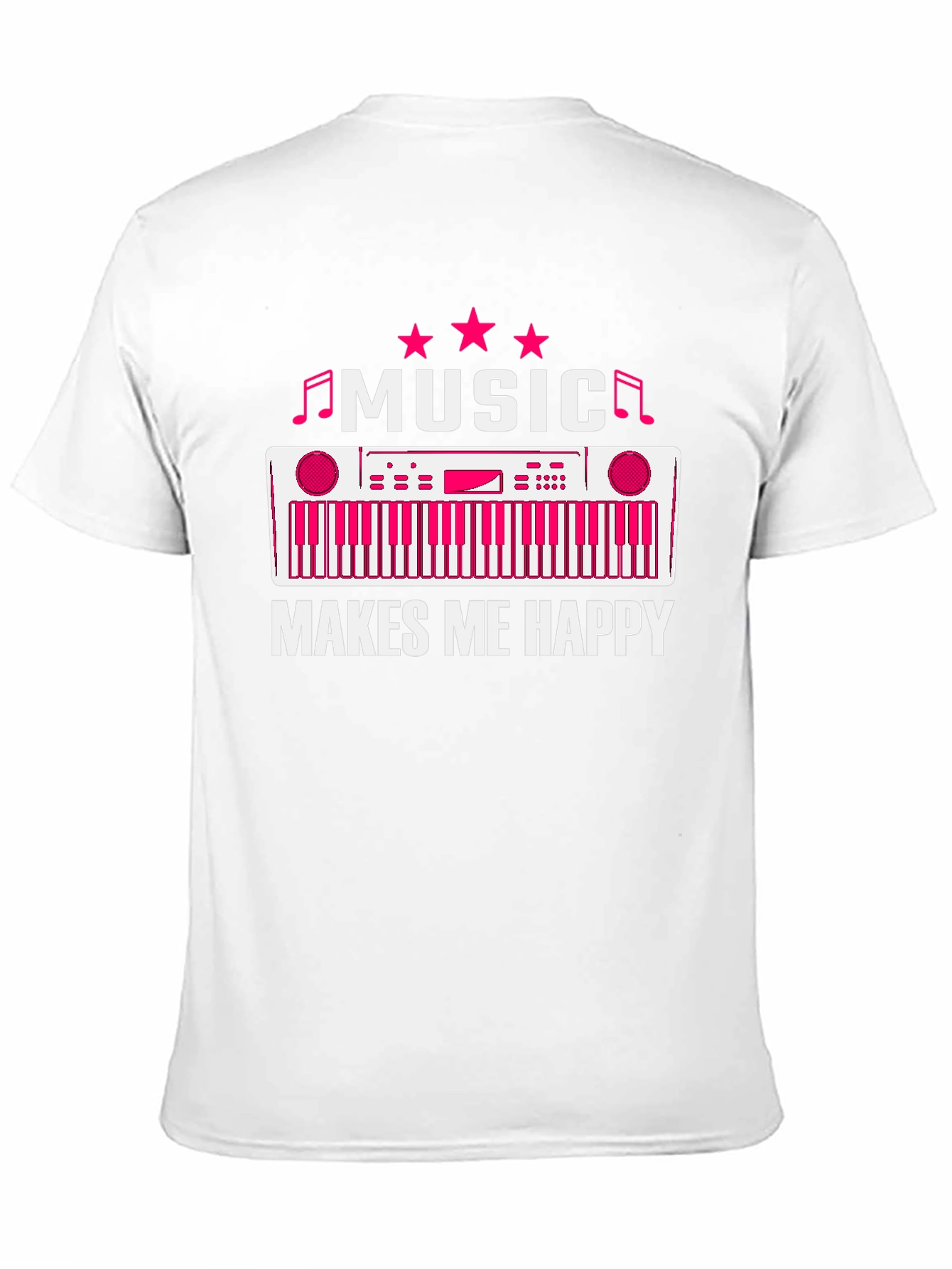 Black Music Makes Me Happy T-Shirt - Keyboard Design view 11