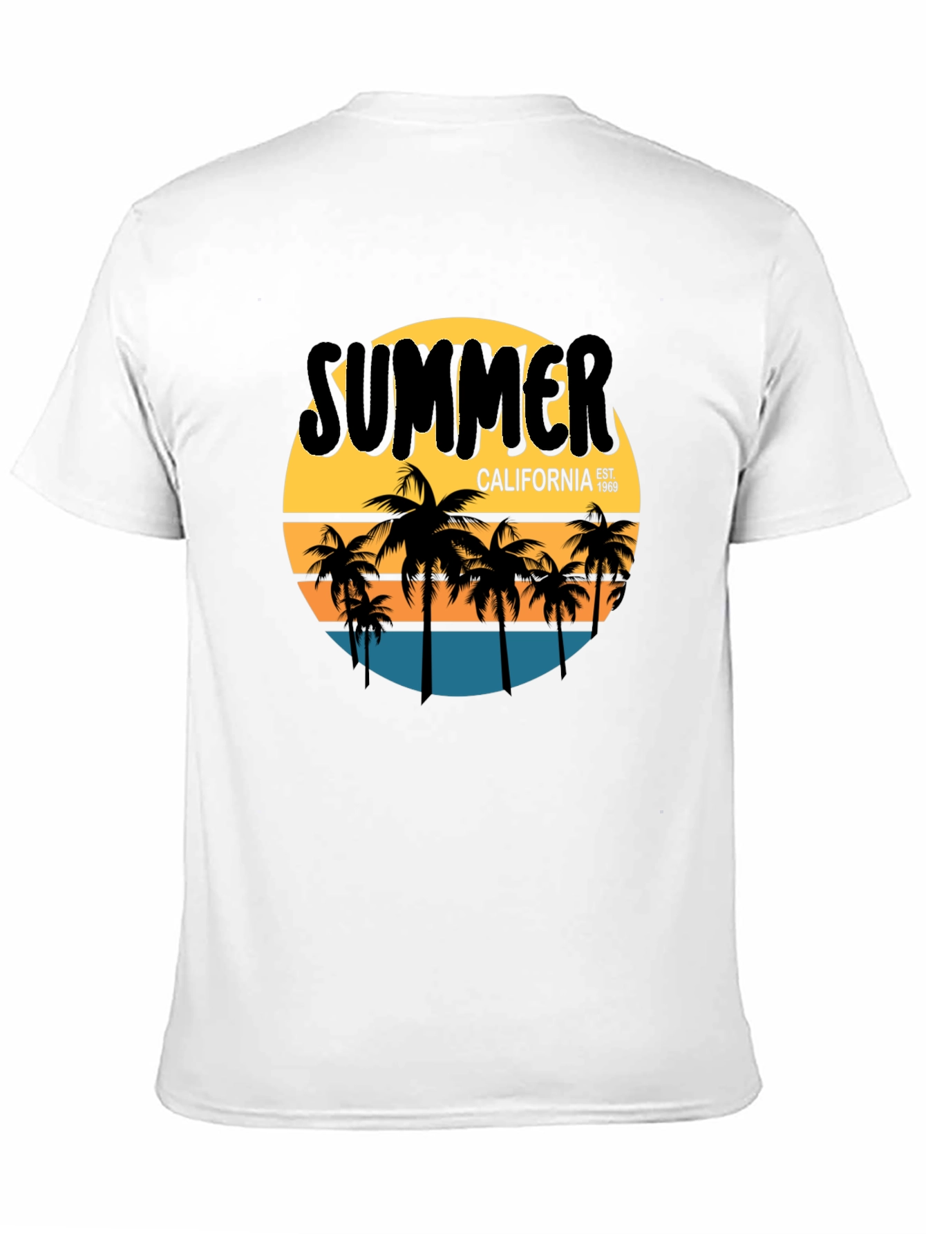 Black Summer California Graphic Tee - Palm Tree T-Shirt view 11