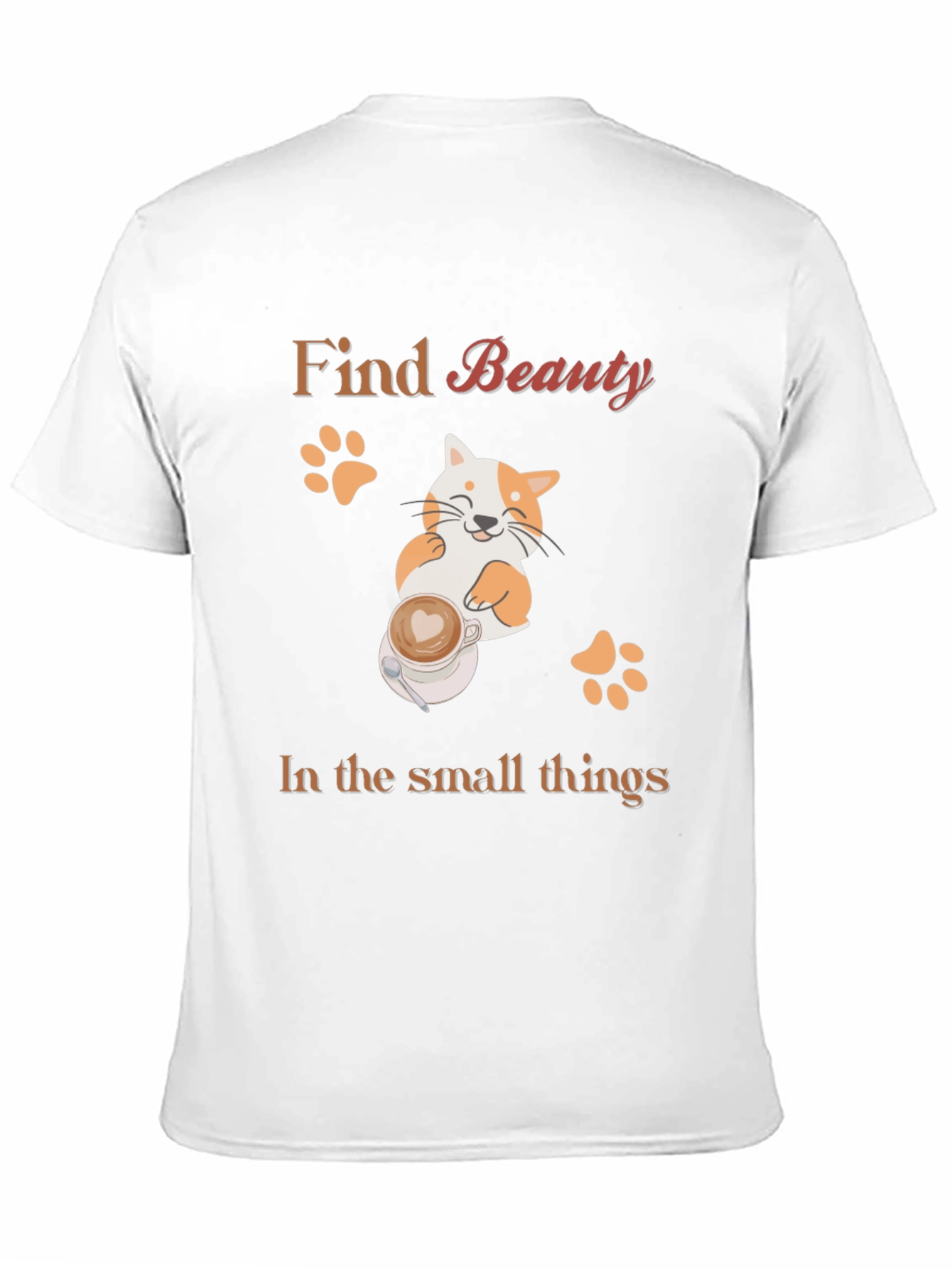 Black Find Beauty Cat Coffee Black T-Shirt view 11