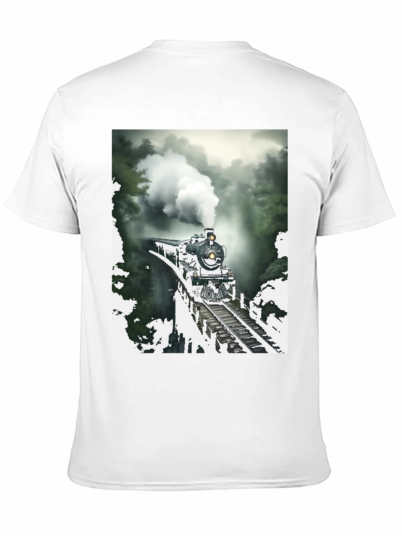 Black Steam Train Graphic Tee - Vintage Style view 11
