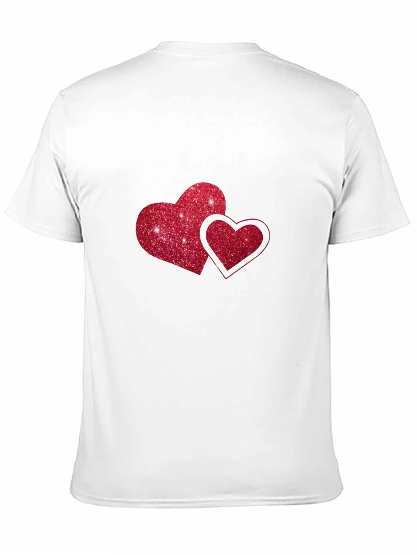 Black Black T-Shirt with Glitter Red Hearts view 11