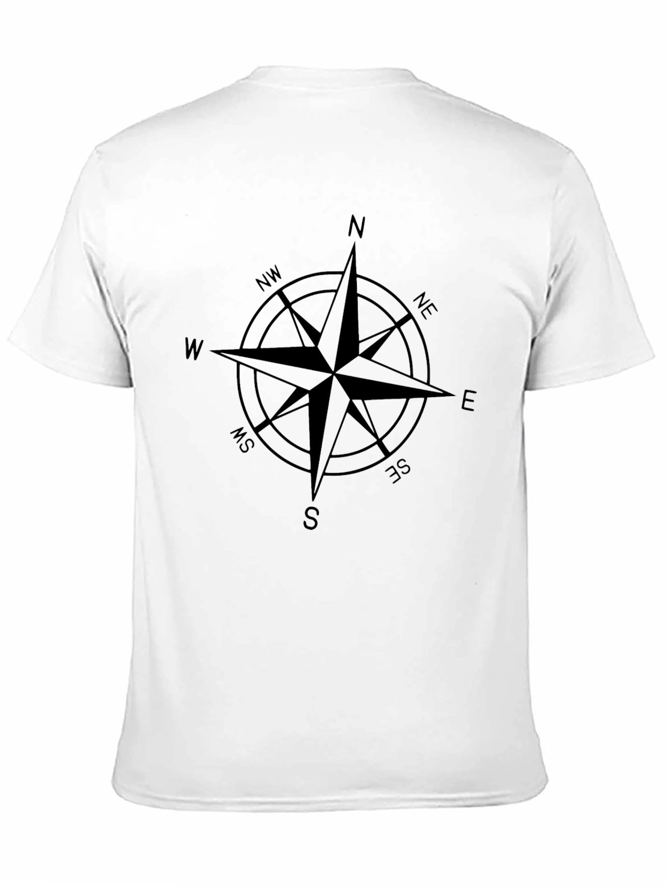 Black Compass Rose Graphic Tee - Black Cotton T-Shirt view 11