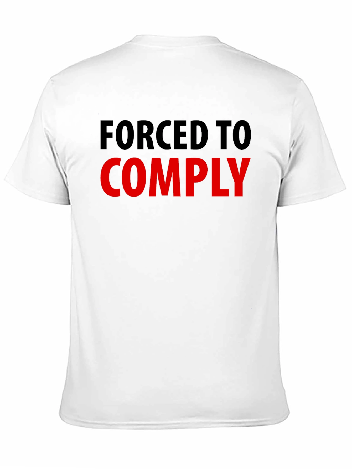 Black Forced to Comply Graphic Tee - Statement T-Shirt view 11