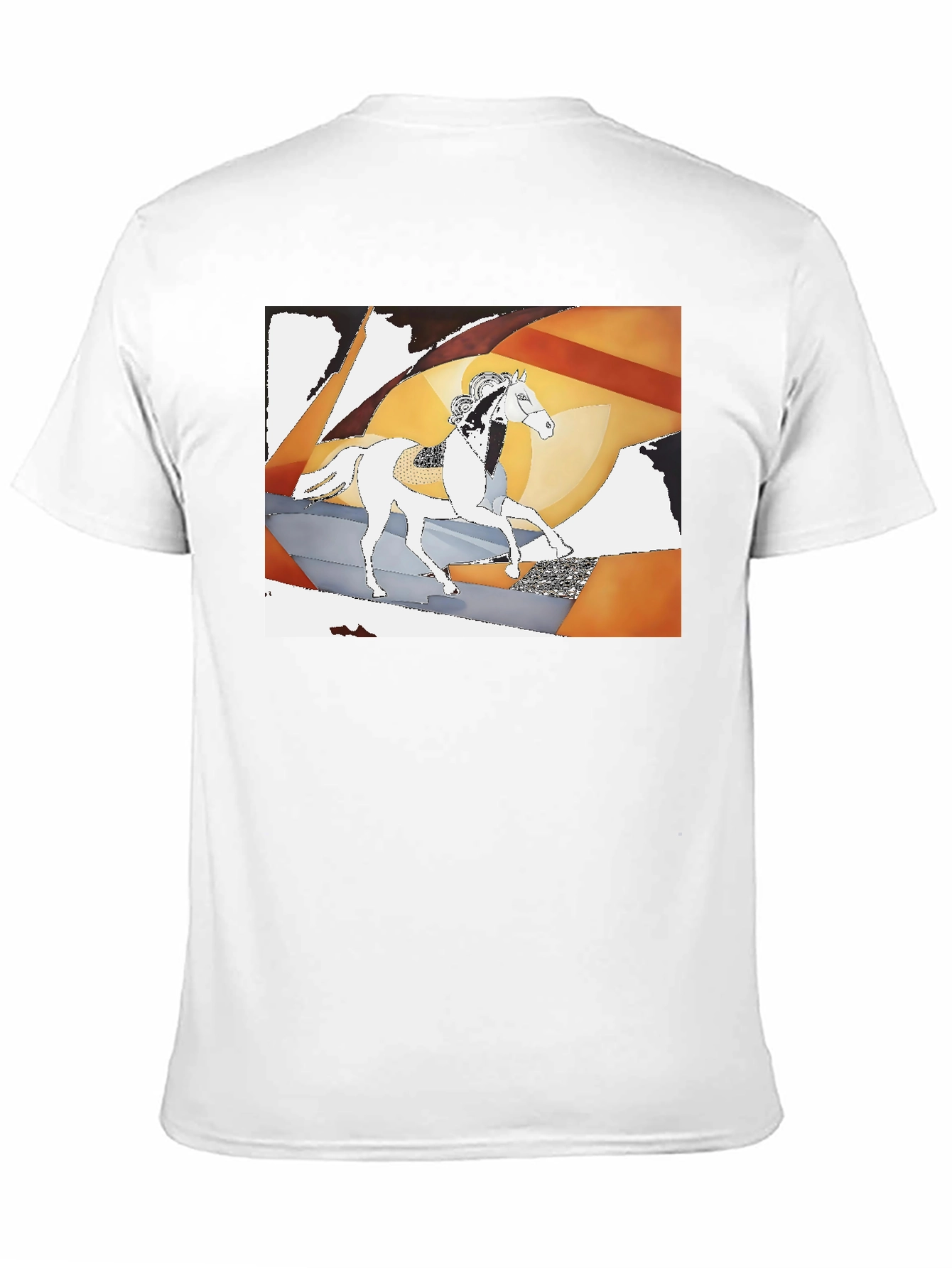 Black Abstract Horse Graphic Tee - Stylish Black T-Shirt view 11