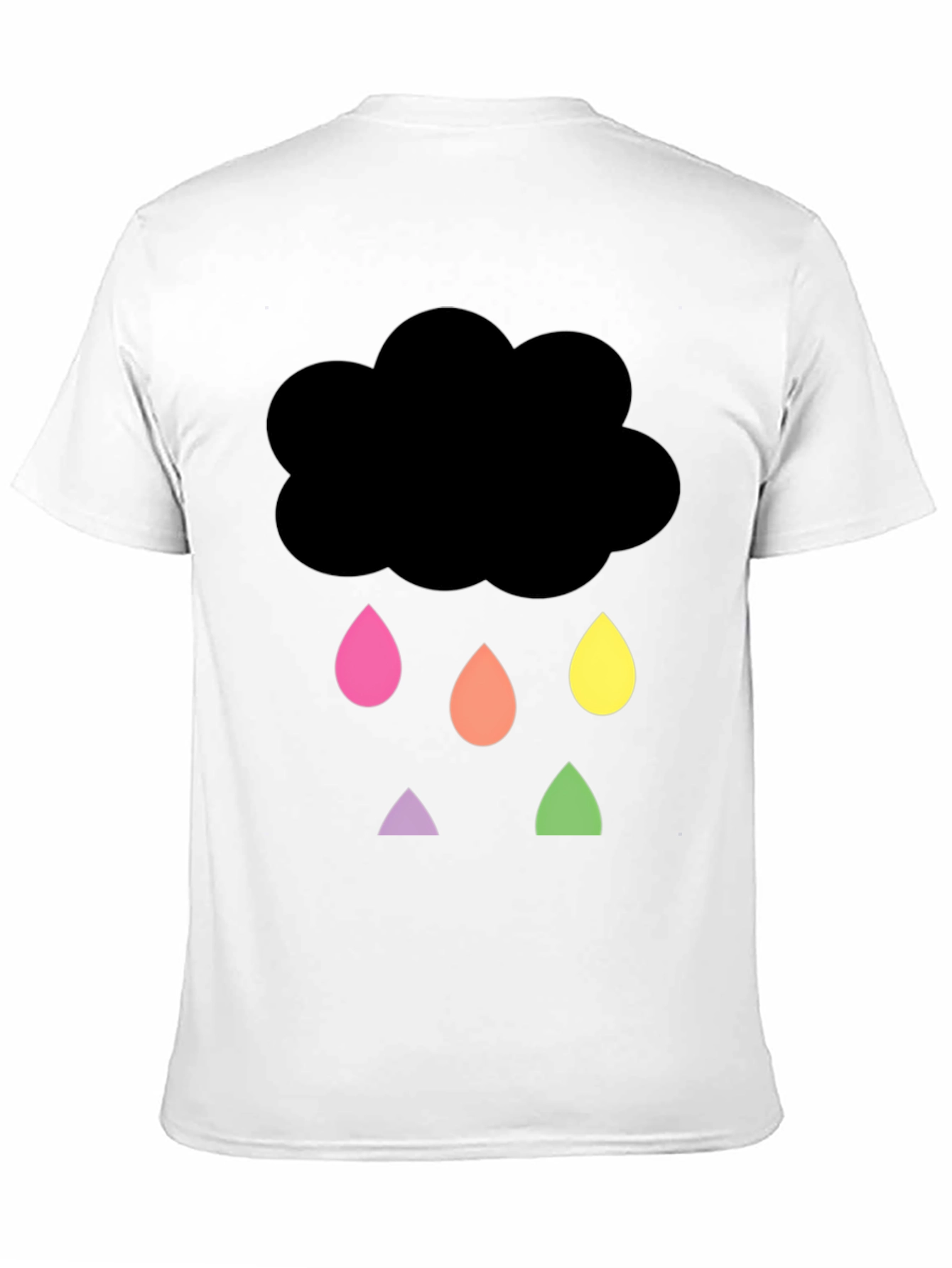 Black Rainy Cloud Graphic Tee - Unisex Black T-Shirt view 11