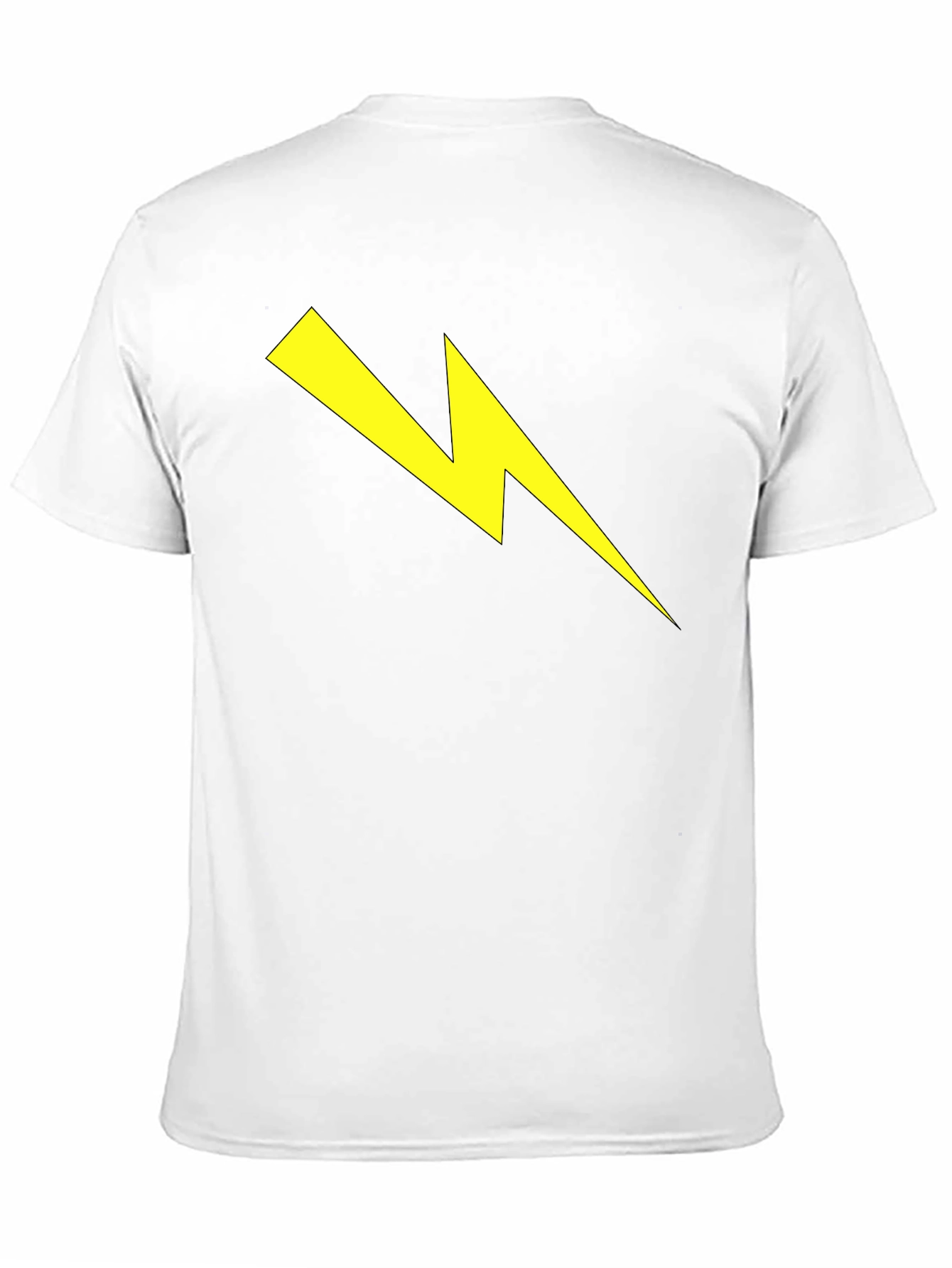 Black Lightning Bolt Graphic Tee - Striking Black Cotton T-Shirt view 11