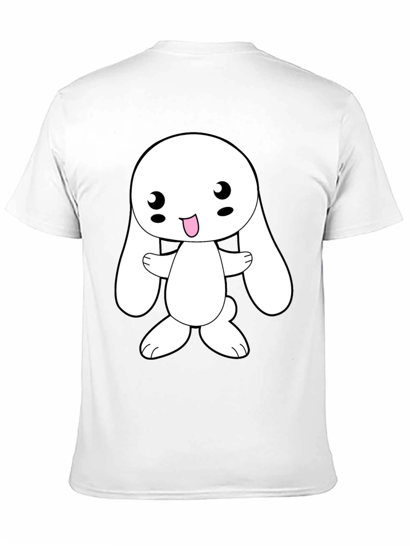 Black Cute Bunny Graphic Tee - Black Cotton Blend view 11