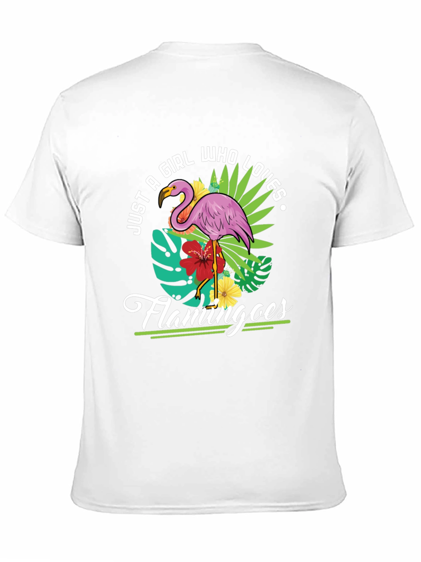 Black Just A Girl Who Loves Flamingos T-Shirt view 11
