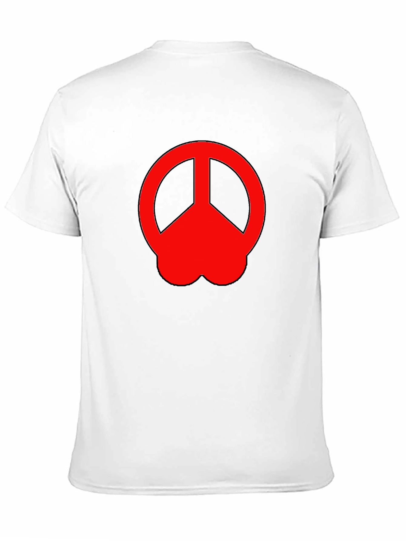 Black Peace Sign Graphic Tee - Red on Black view 11