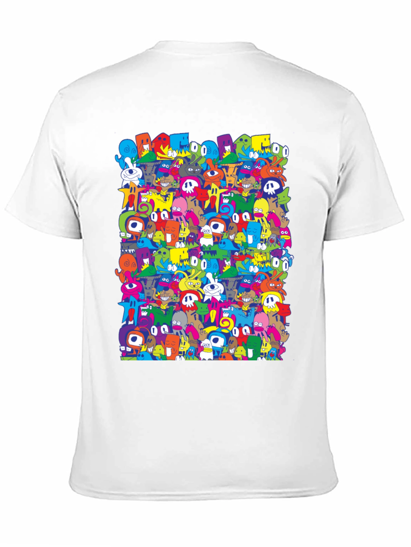 Black Doodle Art Graphic Print Black T-Shirt view 11