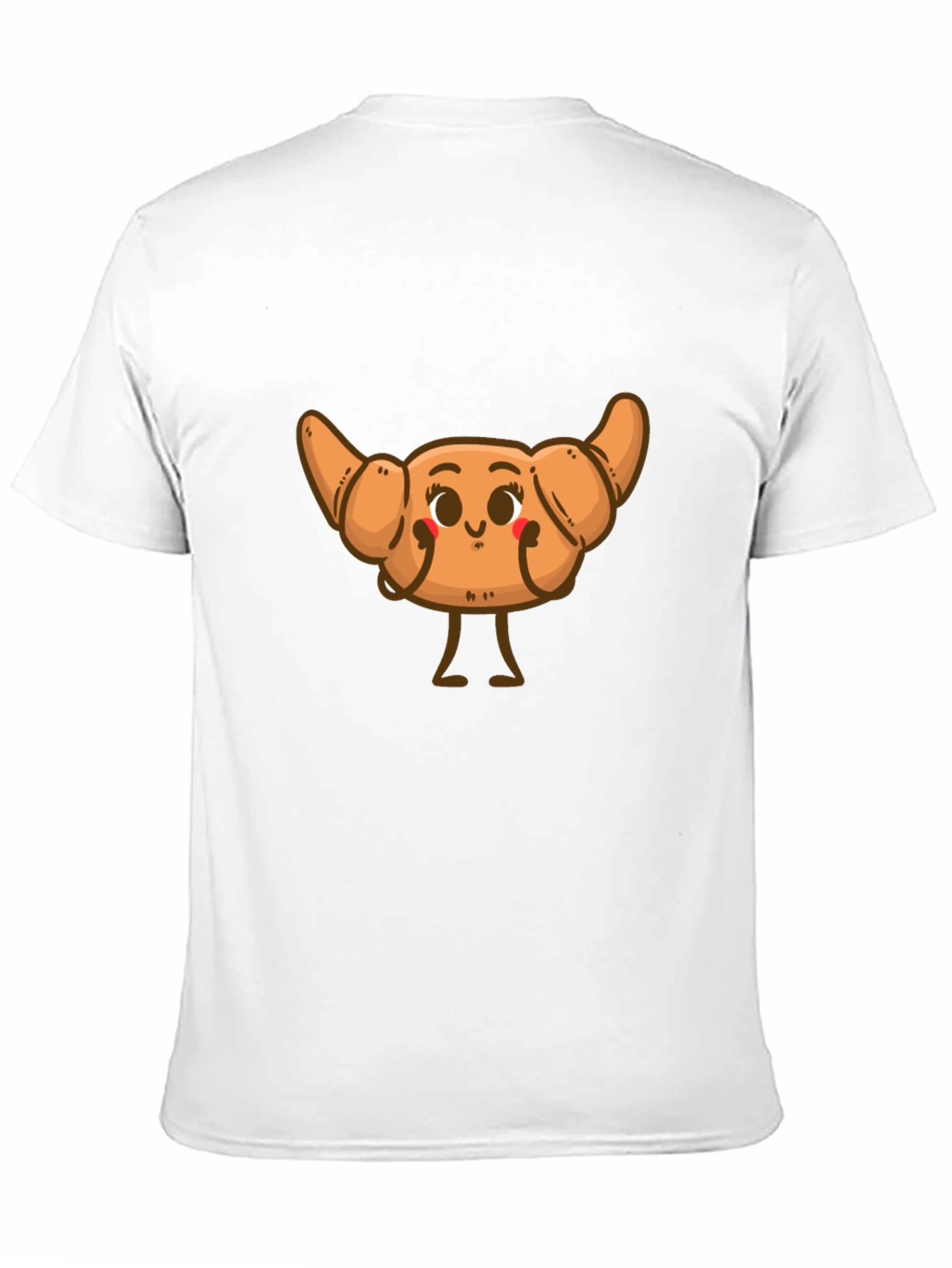 Black Cute Croissant Cartoon Graphic T-Shirt view 11