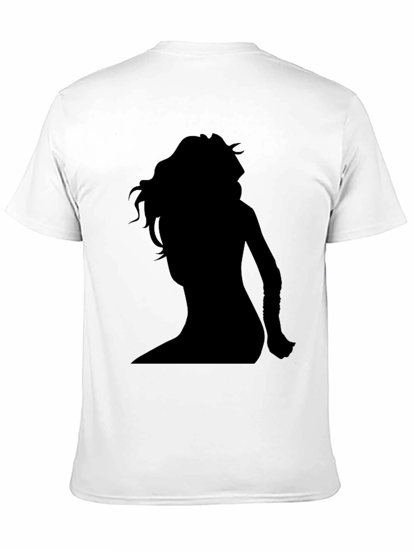 Black Silhouette Woman Graphic Tee - Black Cotton Shirt view 11