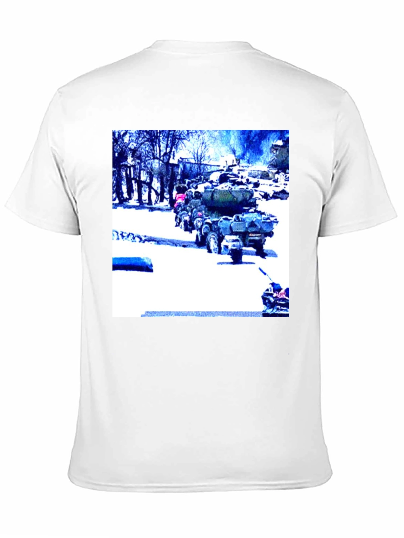 Black Military Vehicles on Black T-Shirt view 11