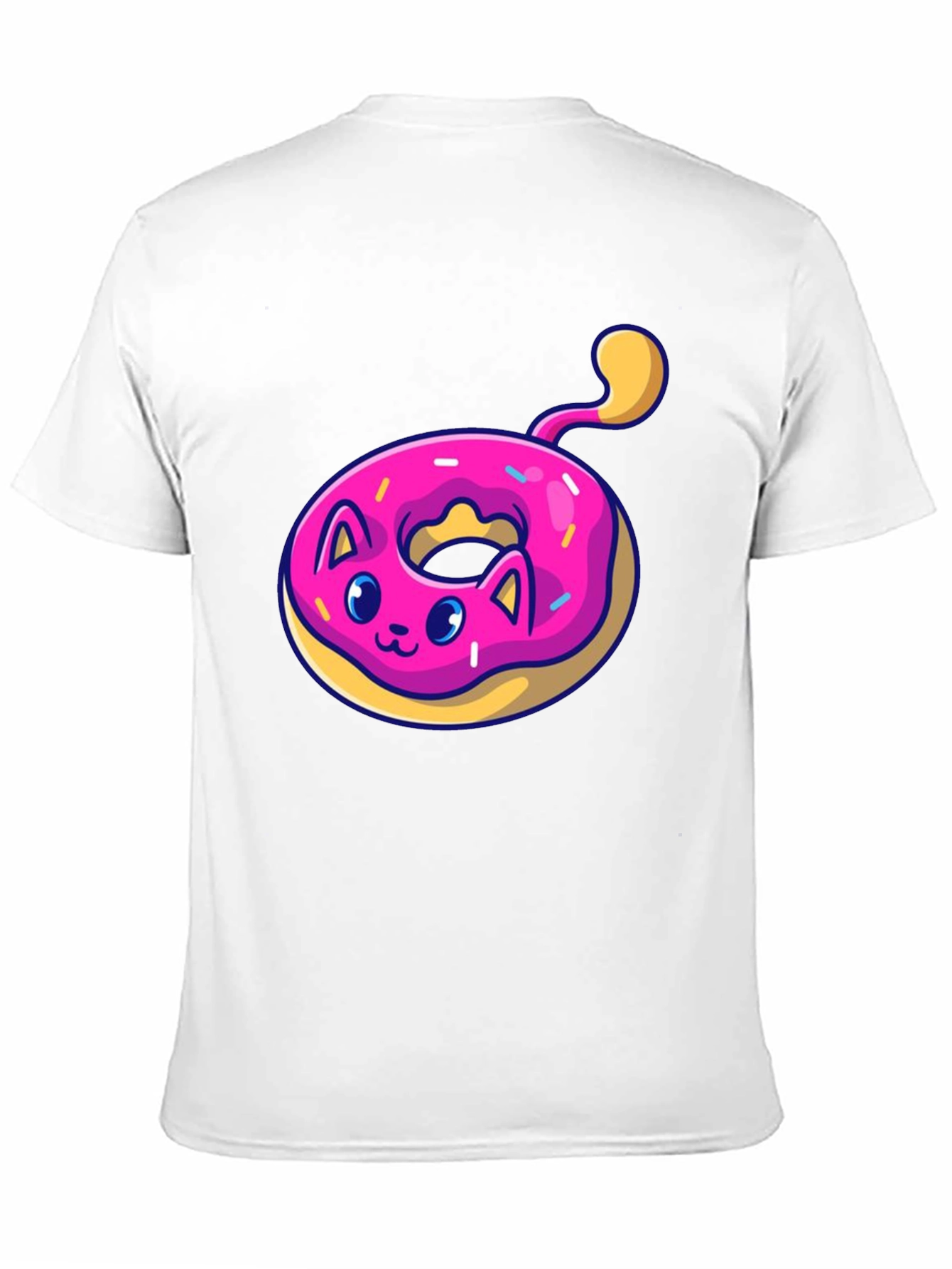 Black Cat Donut T-Shirt: Cute & Playful Black Tee view 11