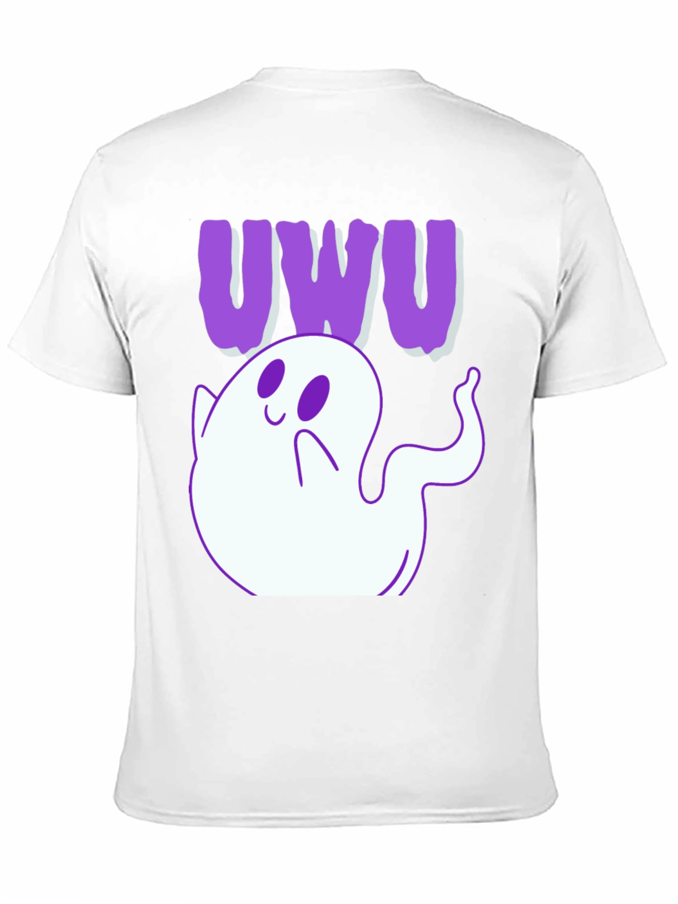 Black Cute Ghost "UWU" T-Shirt view 11