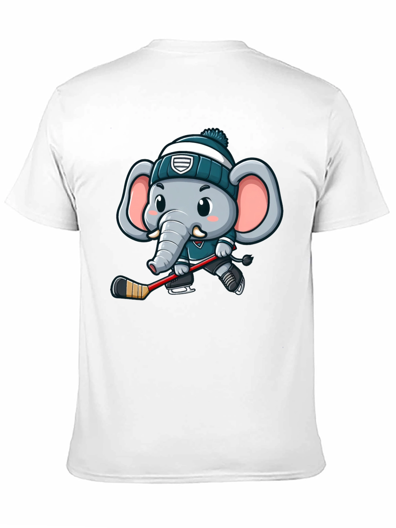 Black Cartoon Elephant Hockey T-Shirt view 11