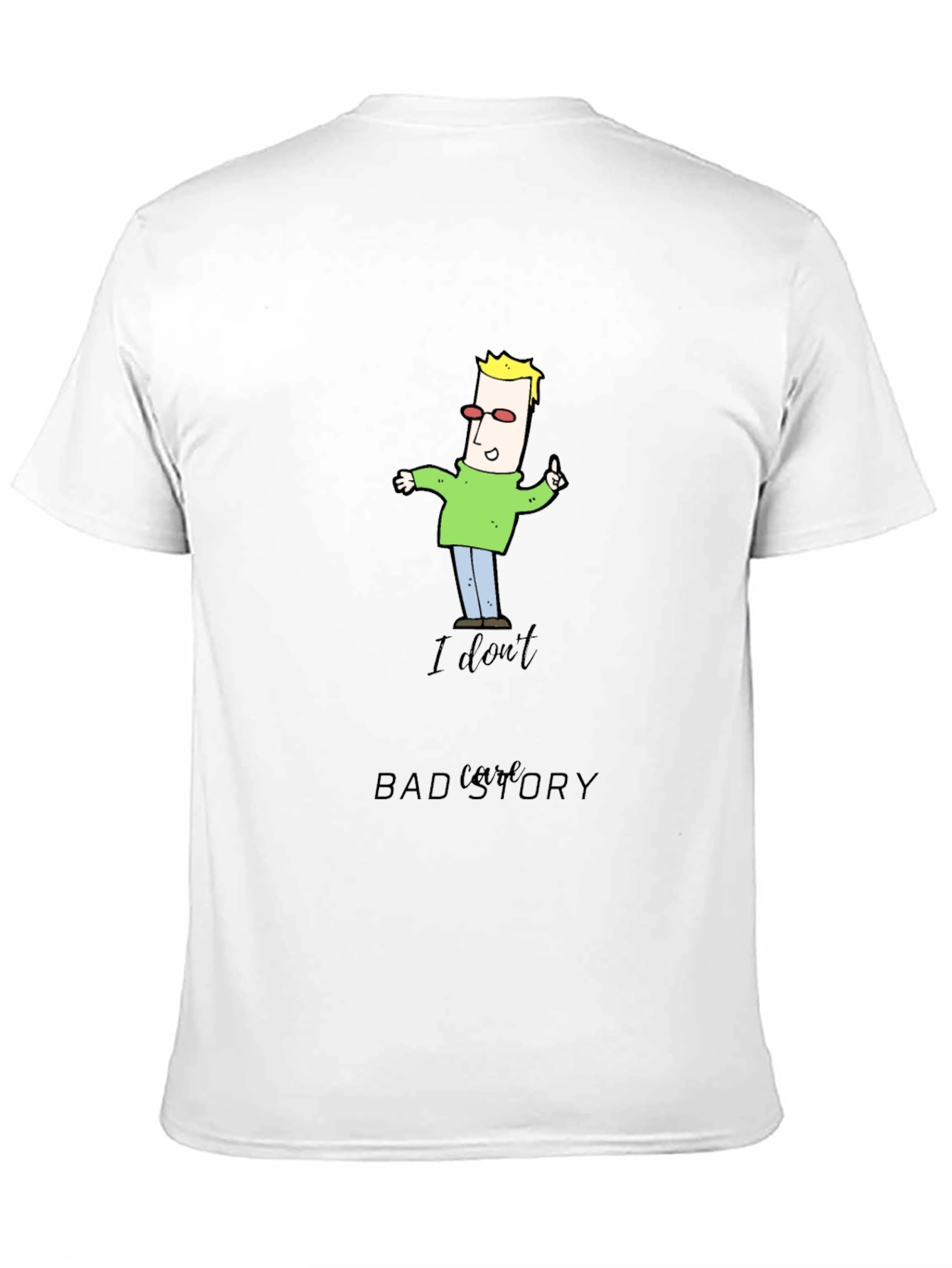 Black Funny Cartoon Man Black T-Shirt view 11