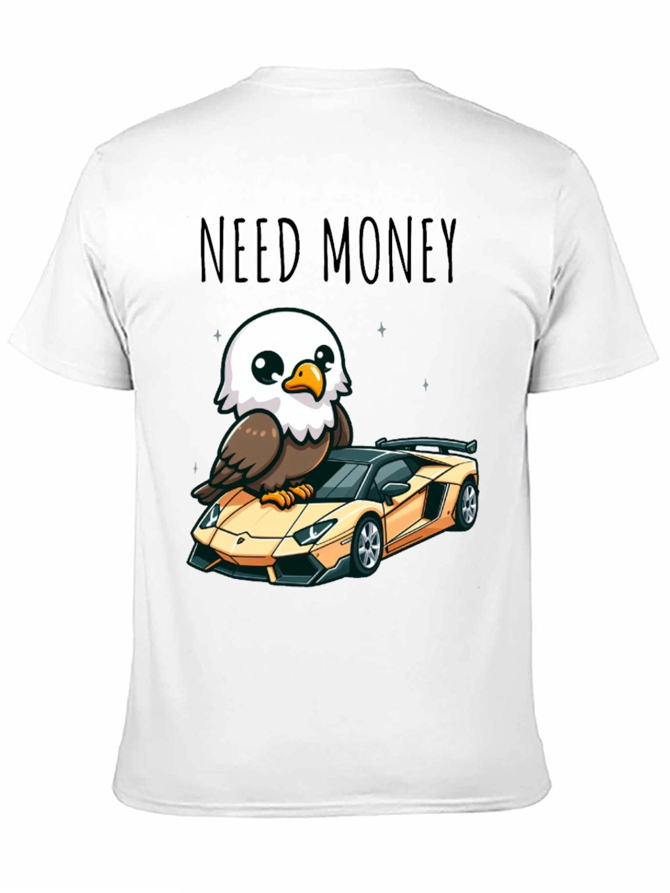 Black Need Money Eagle Car Graphic T-Shirt view 11