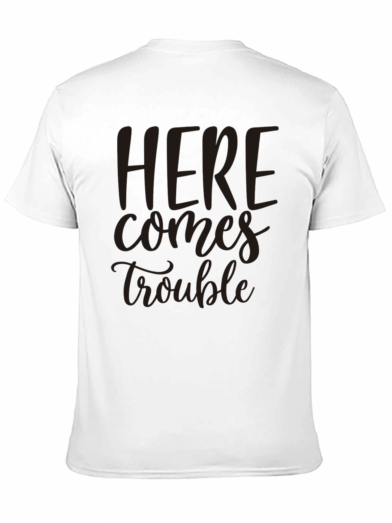 Black Here Comes Trouble Black Crew Neck Tee view 11