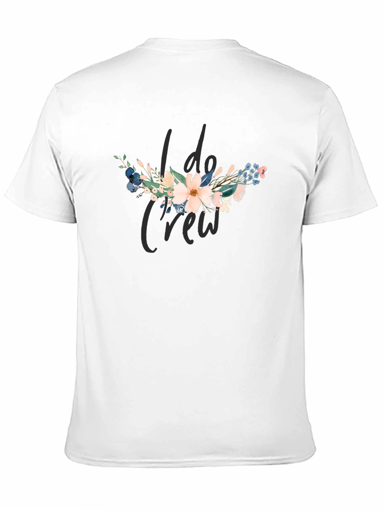 Black I Do Crew Floral Graphic Black T-Shirt view 11
