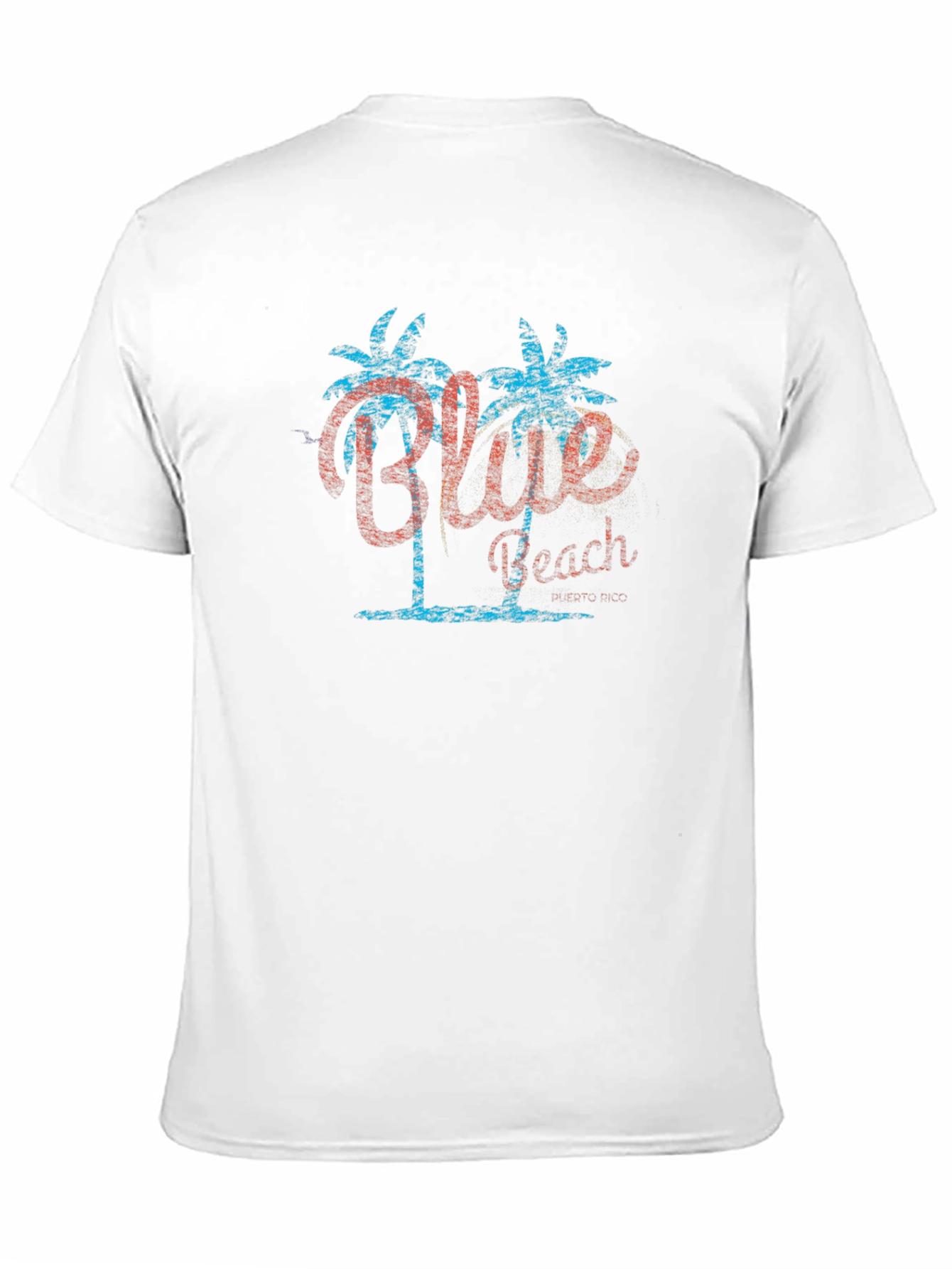 Black Blue Beach Graphic Tee - Tropical Palm Tree T-Shirt view 11