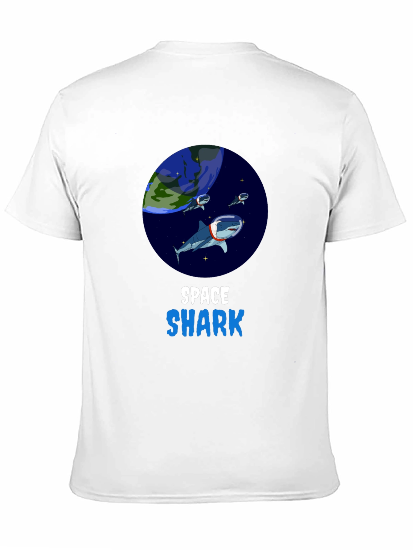 Black Space Shark T-Shirt - Novelty Graphic Tee view 11