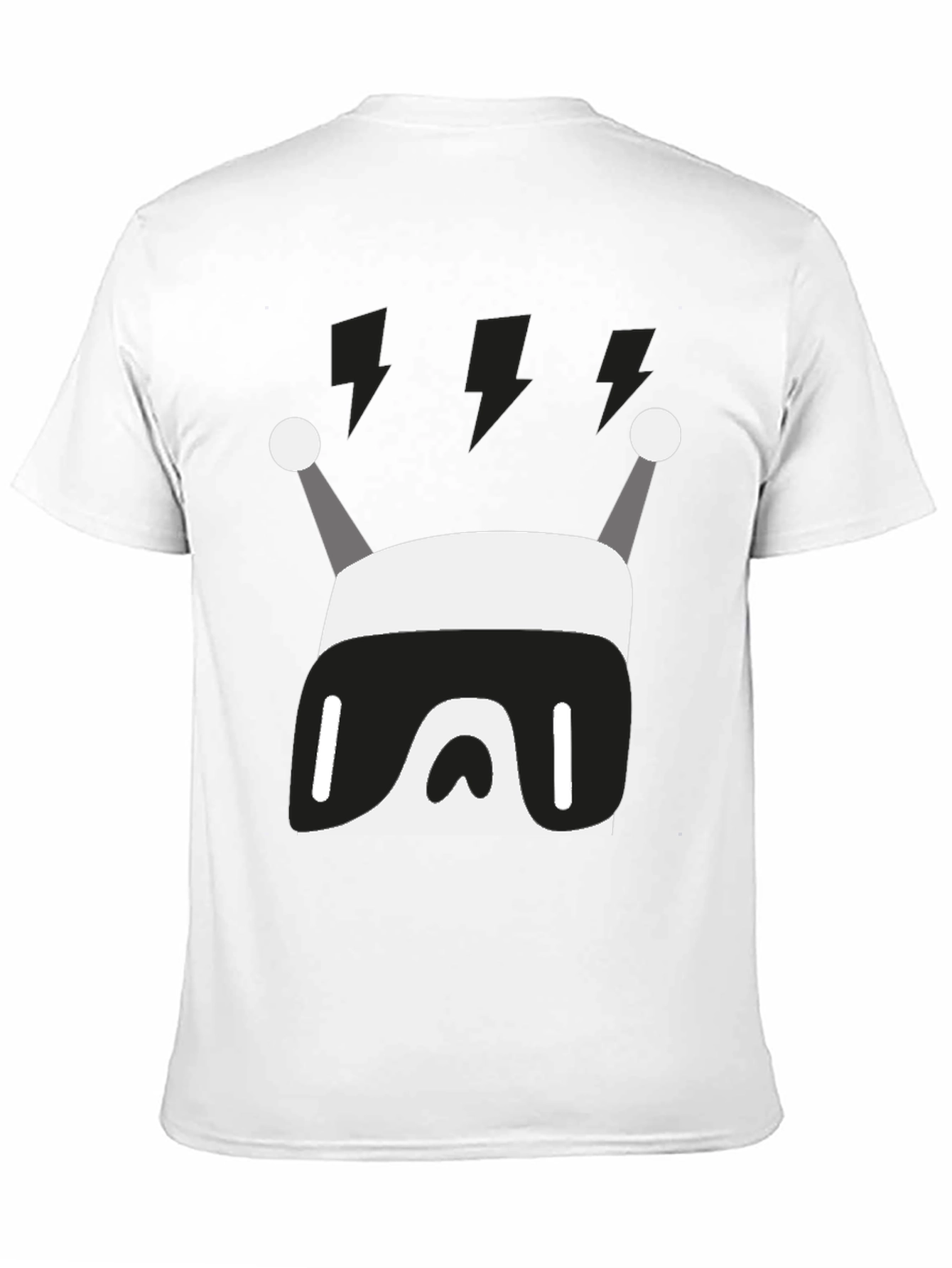 Black Modern Robot Graphic Print Black T-Shirt view 11